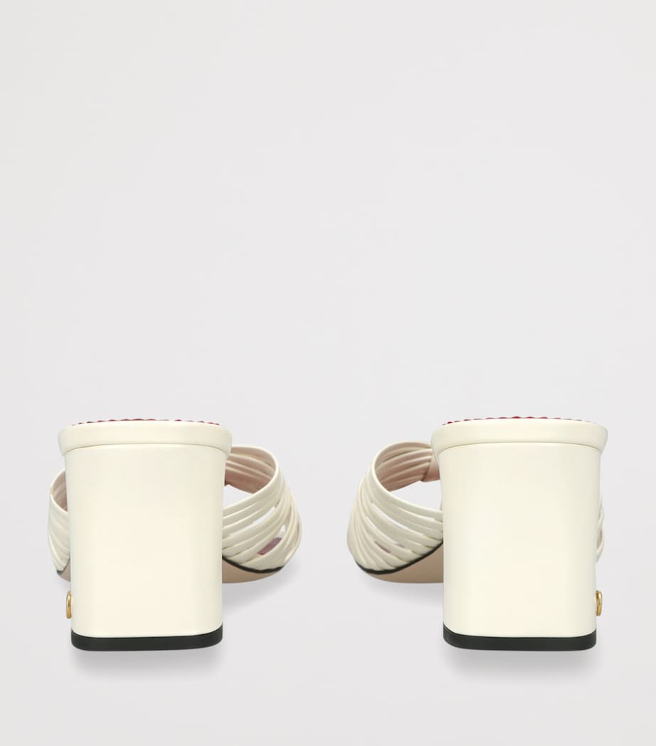 Valentino Garavani Leather Annet Heeled Mules 60 White Image 4