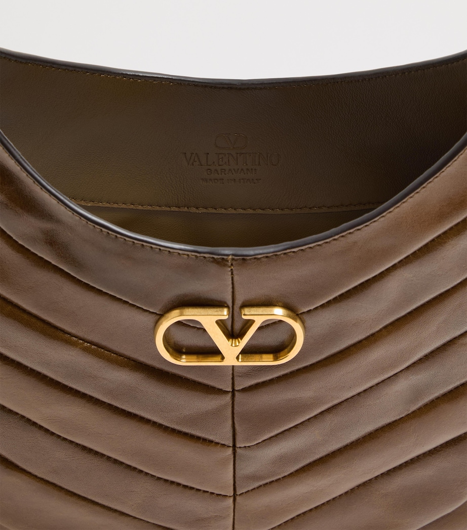 Valentino Garavani Womens Small Leather Hoboho Shoulder Bag Bgq Image 5