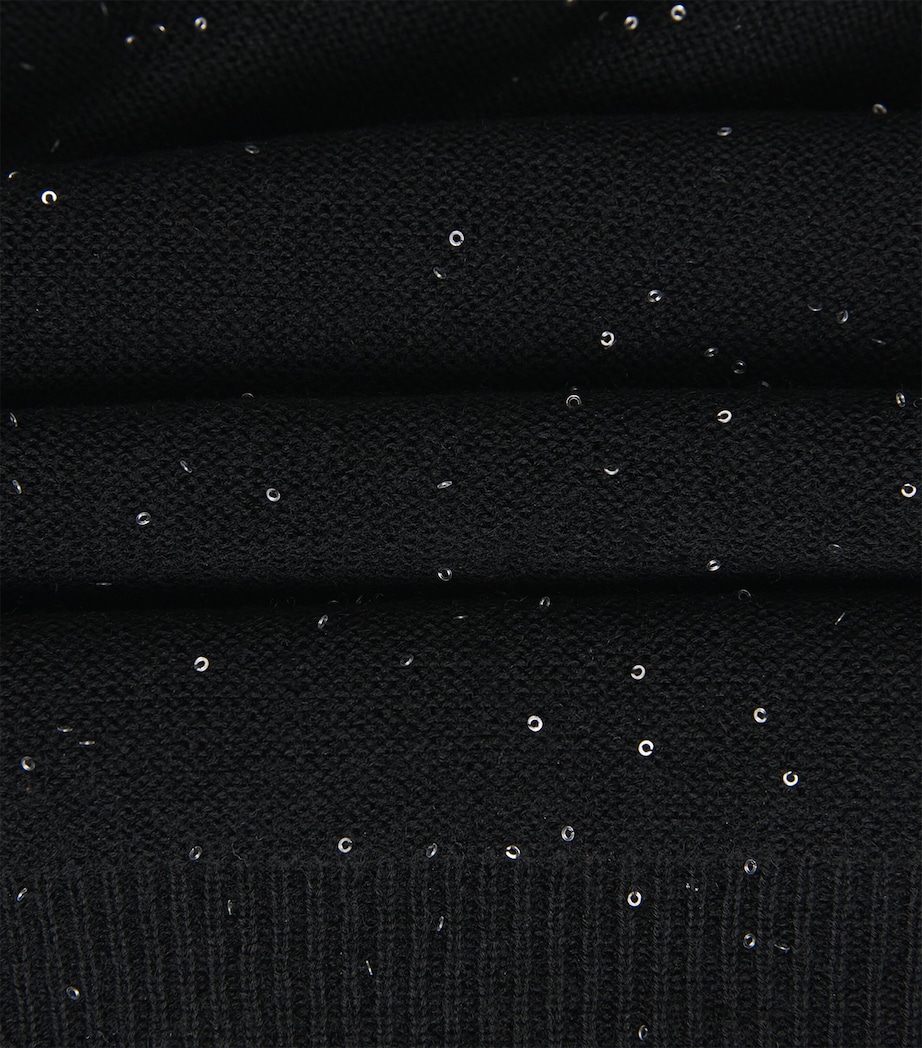 Fabiana Filippi Womens Virgin Wool Embellished Rollneck Sweater Nero Image 6