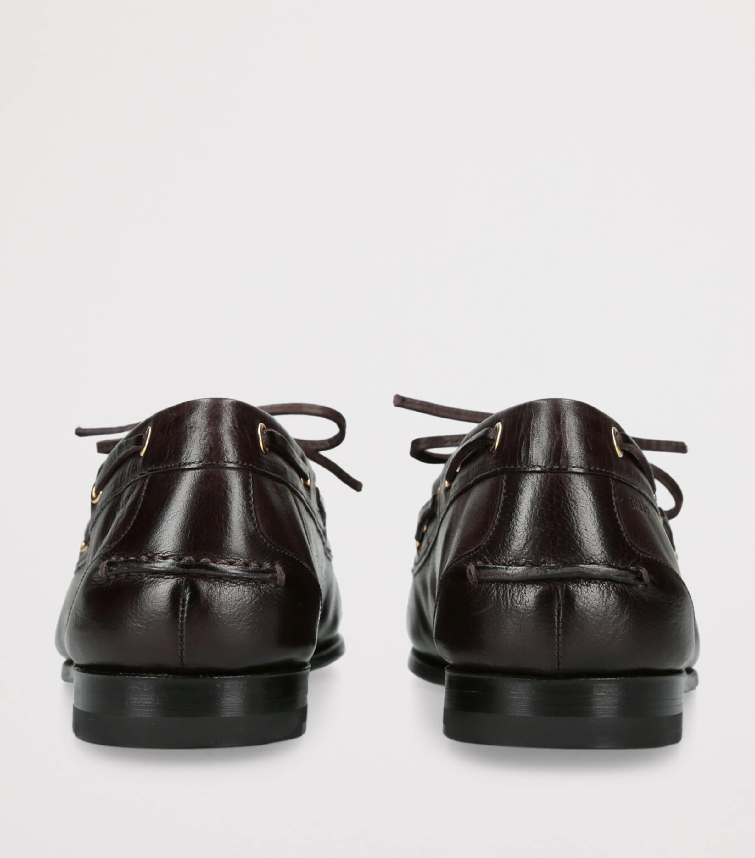 Bally Leather Plume Boat Shoes In Black
