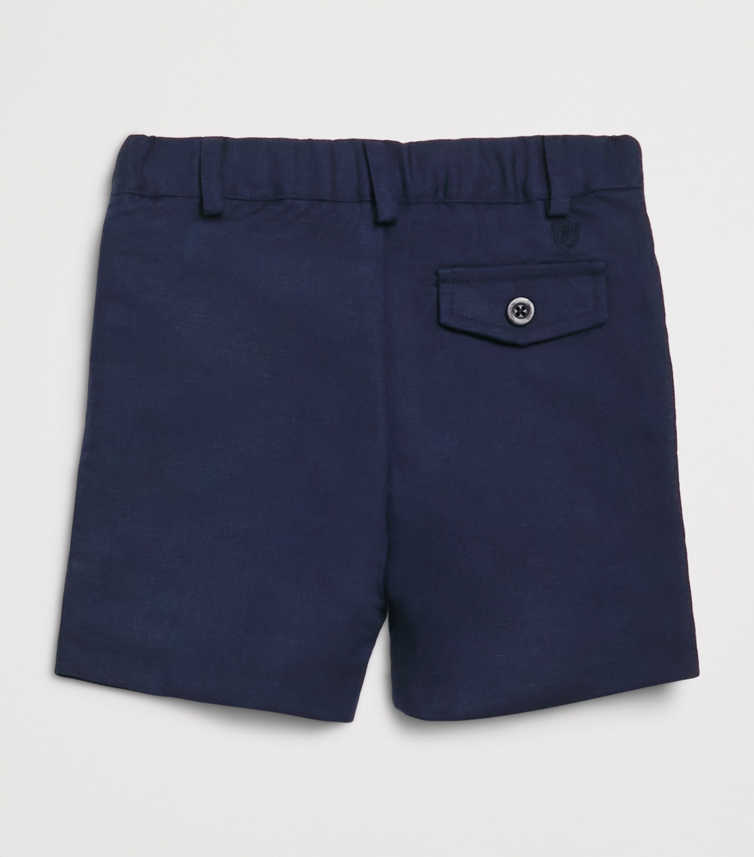 Patachou Linen-Cotton Chino Shorts (6 Months - 4 Years) Marine Image 2