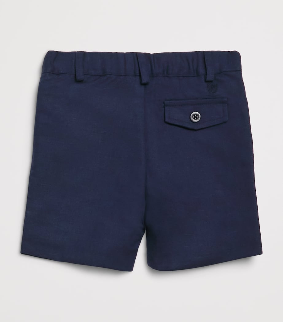Patachou Linen-Cotton Chino Shorts (6 Months - 4 Years) Marine Image 2