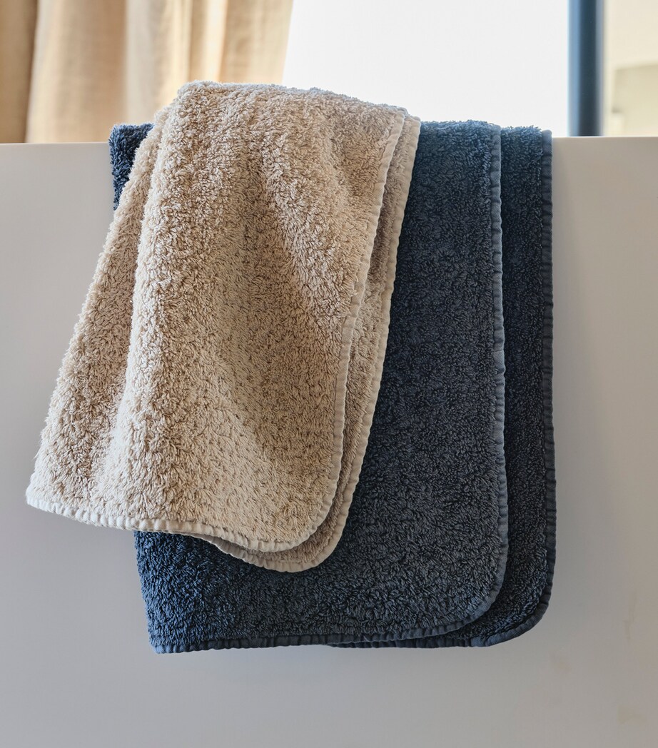 Abyss & Habidecor Egyptian Cotton Super Pile Bath Sheet (105cm x 80cm) Blue Stone Image 6