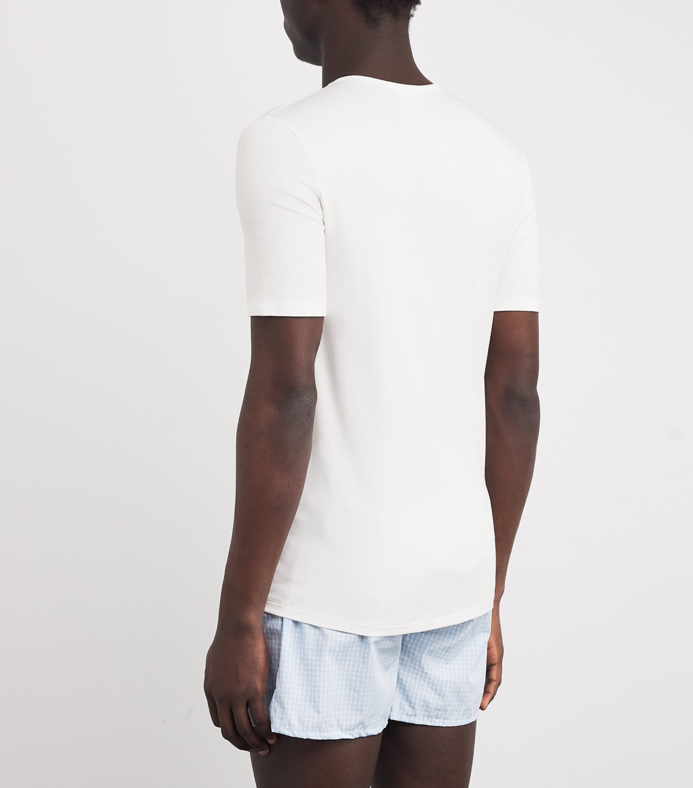 Egyptian Cotton Superior V-Neck T-Shirt 0101 WHITE Image 4