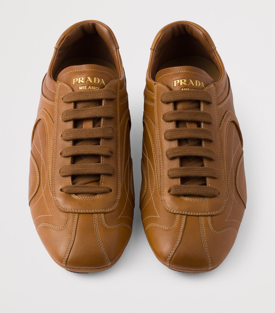 Nappa Leather Antiqued Sneakers F098L Image 3