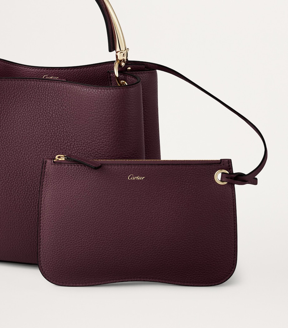Cartier Small Calfskin Panthère de Cartier Top-Handle Bag Plum Image 5