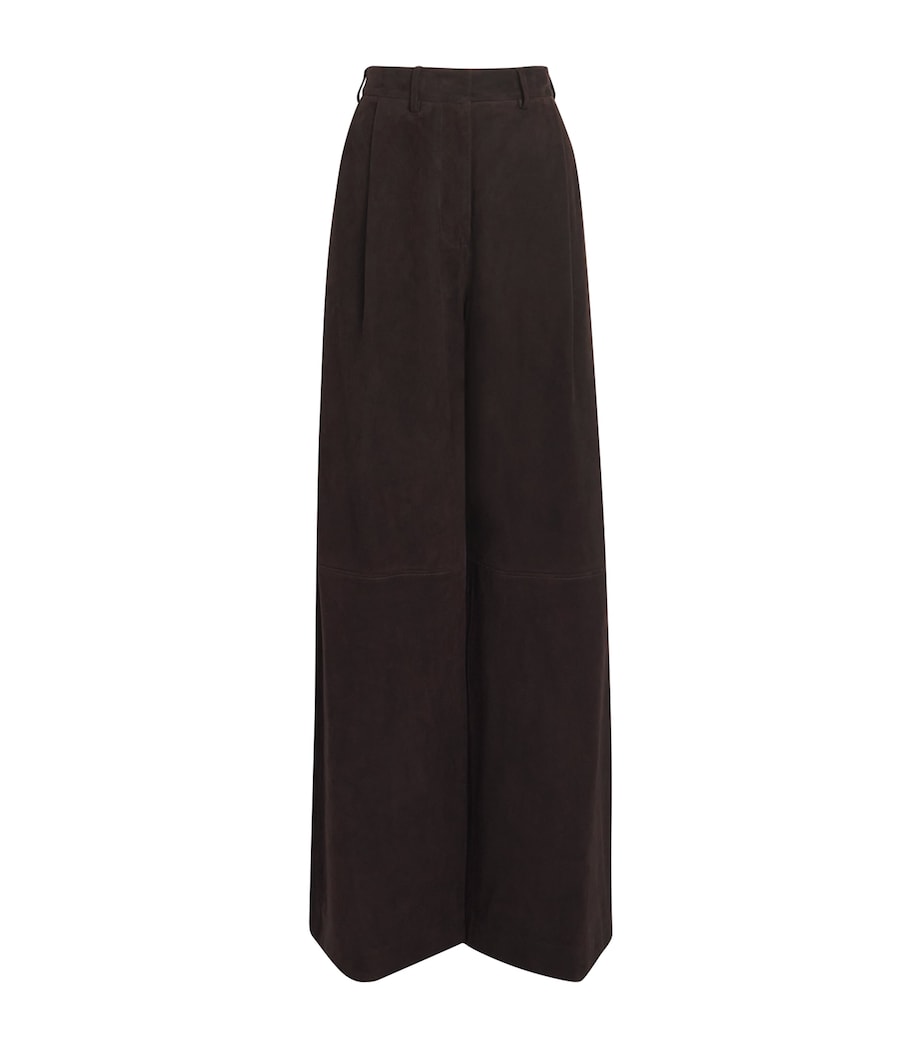 Suede Sonata Wide-Leg Trousers D80 DARK CHOCOLATE Image 1
