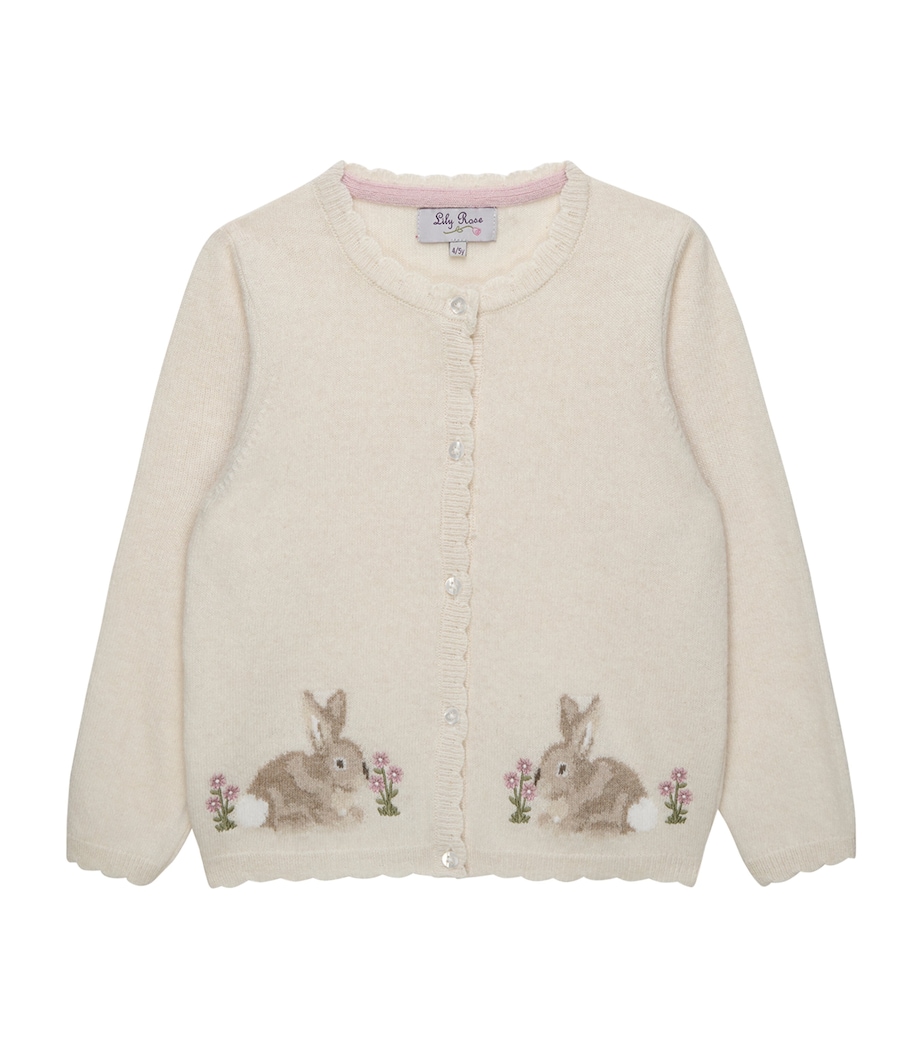 Trotters Wool-Blend Bunny Cardigan (2-5 Years) White Image 1