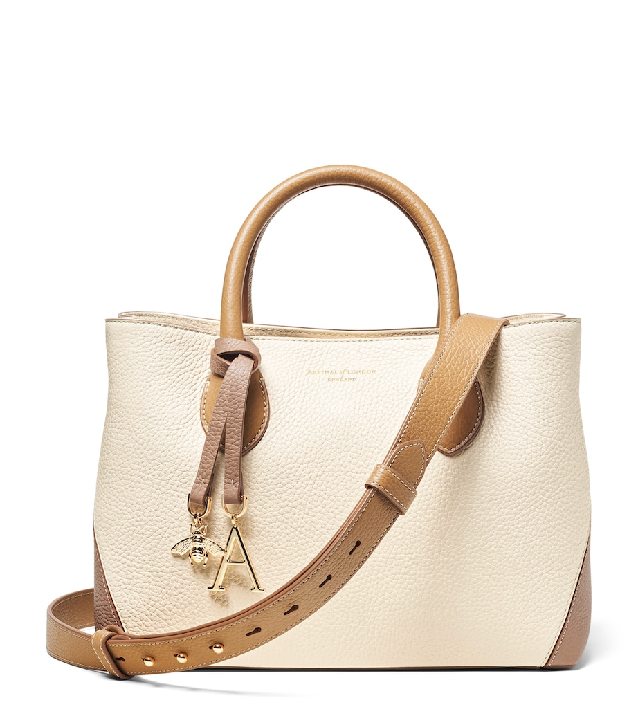 Medium Leather London Tote Bag TAUPE Image 1