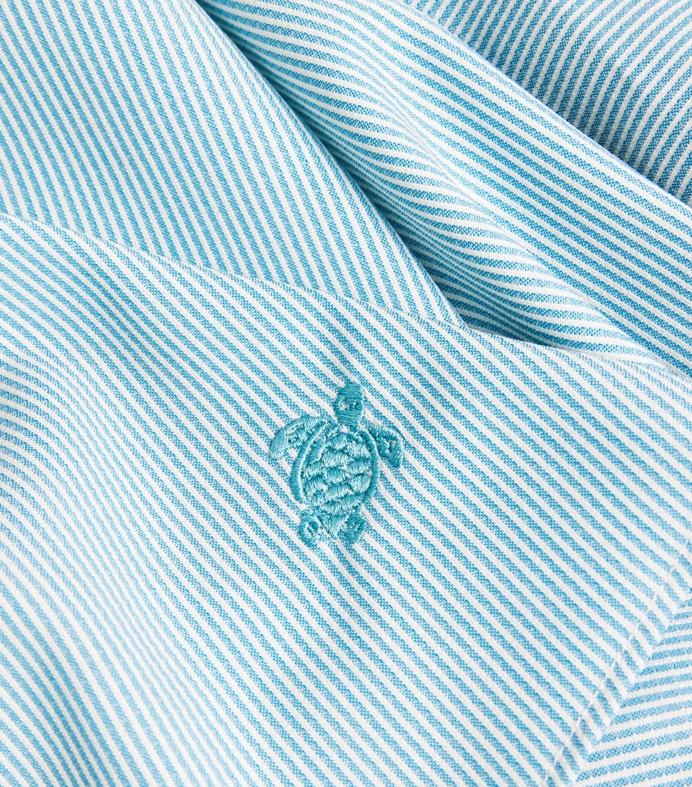 Wool-Blend Stripe Rayures Shirt 612-BLUE TOPAZ Image 5