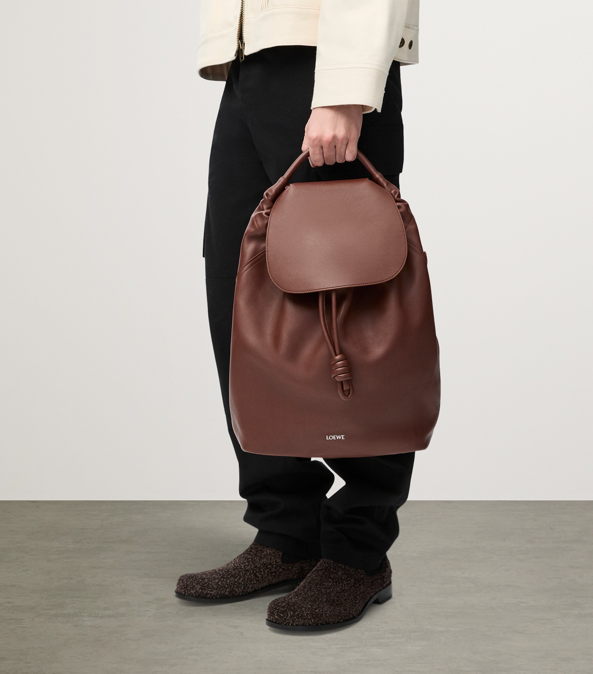 Leather Flamenco Backpack BROWNIE Image 5