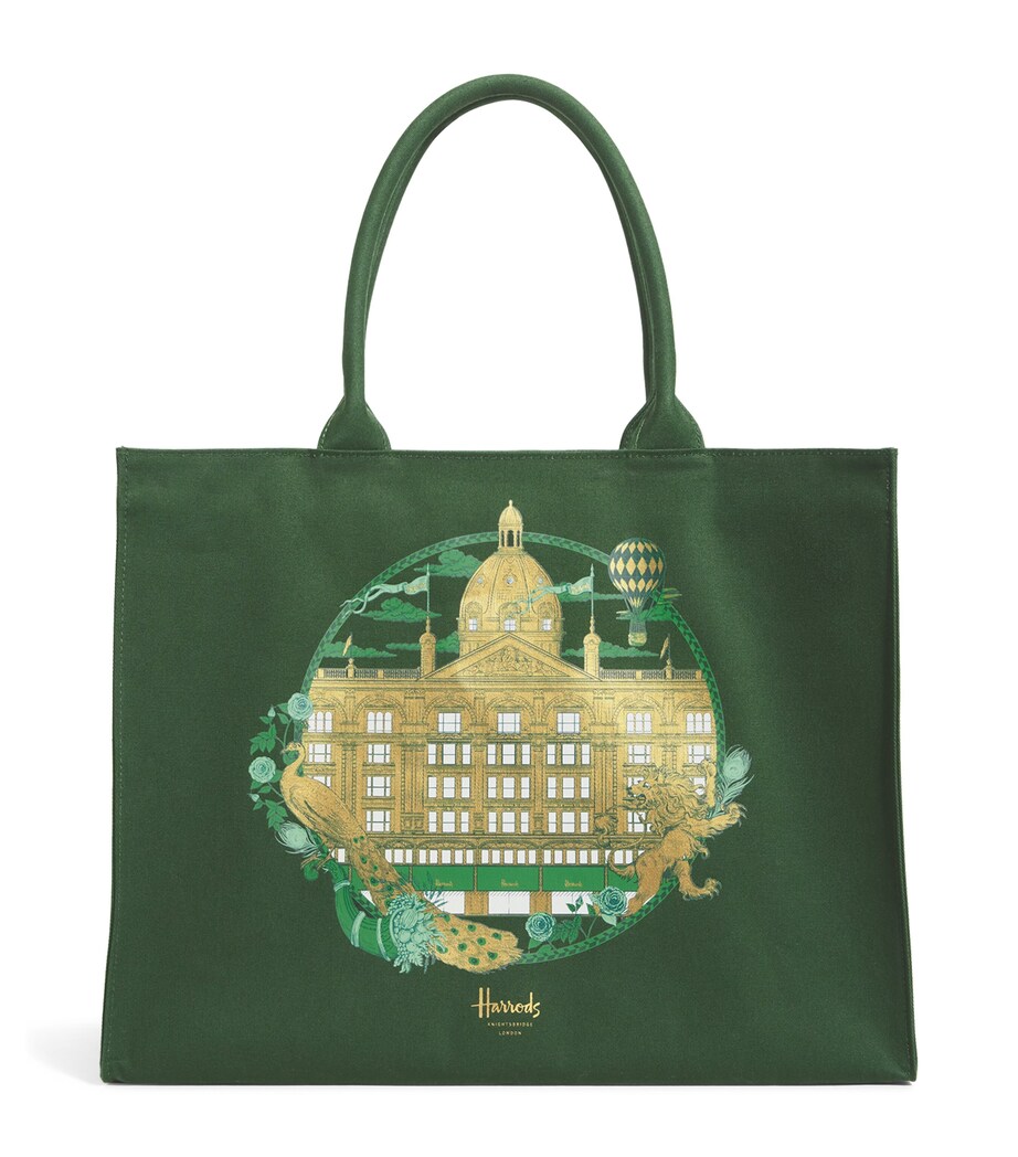 Harrods Green Cotton Heritage Grocery Shopper Bag Harrods UK Harrods Green Cotton Heritage Grocery Shopper Bag Harrods UK