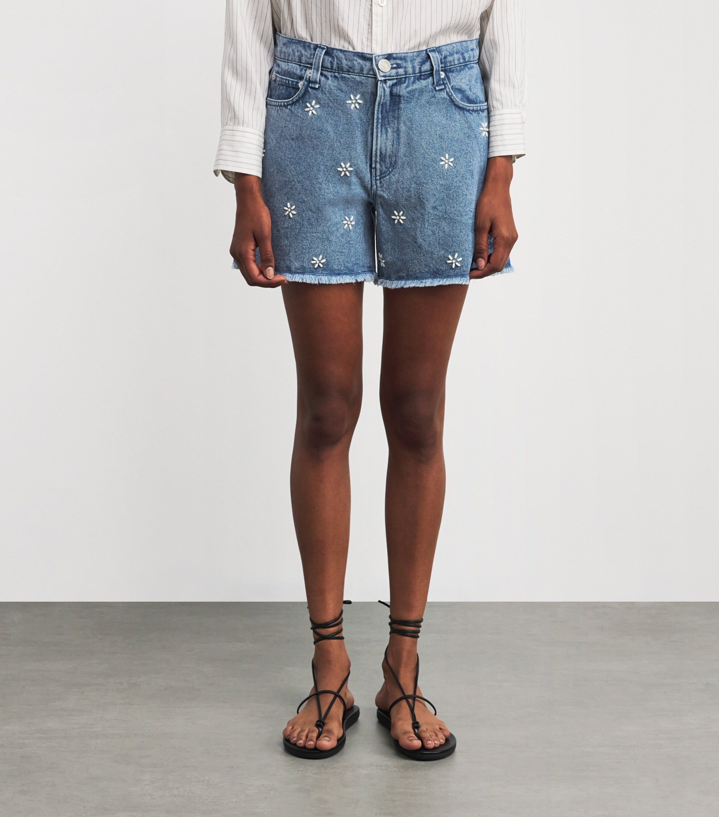 Rag & Bone Womens Denim Embellished Aspen Shorts Bl Em Image 3