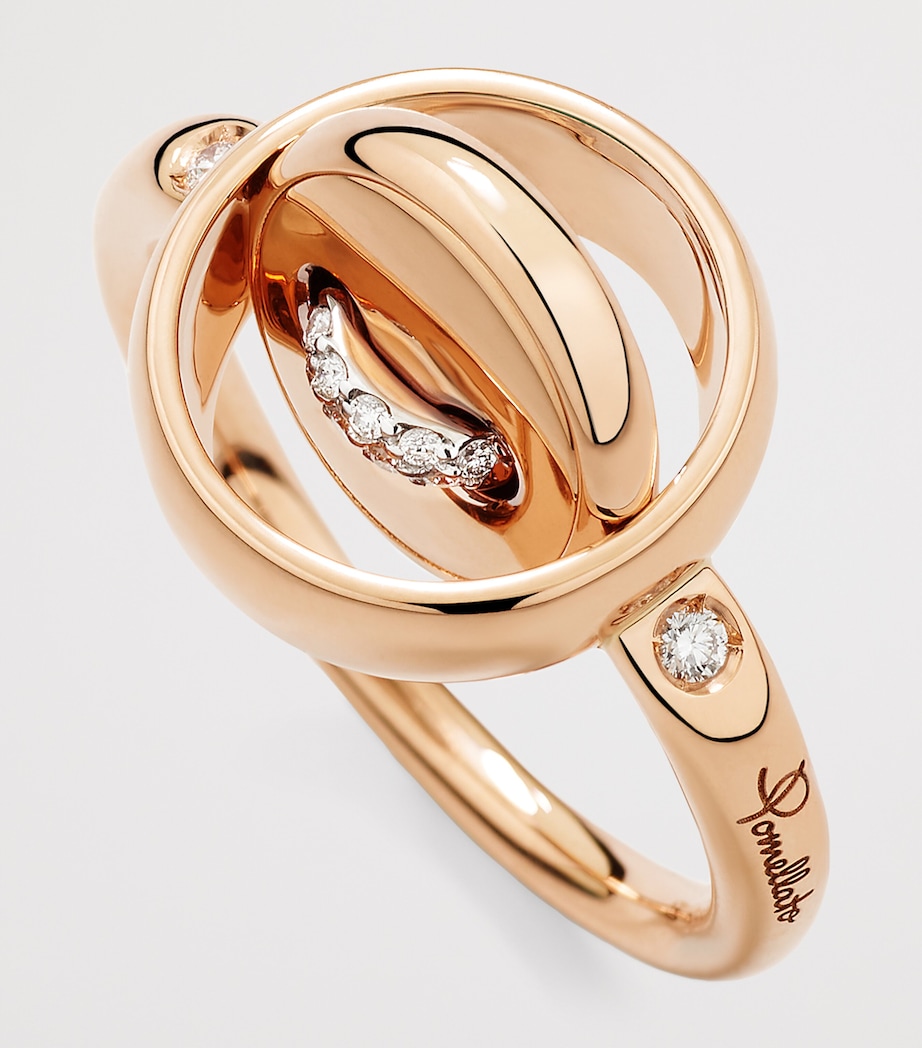 Rose Gold, Diamond and Turquoise Pom Pom Dot Ring DB0TU Image 3