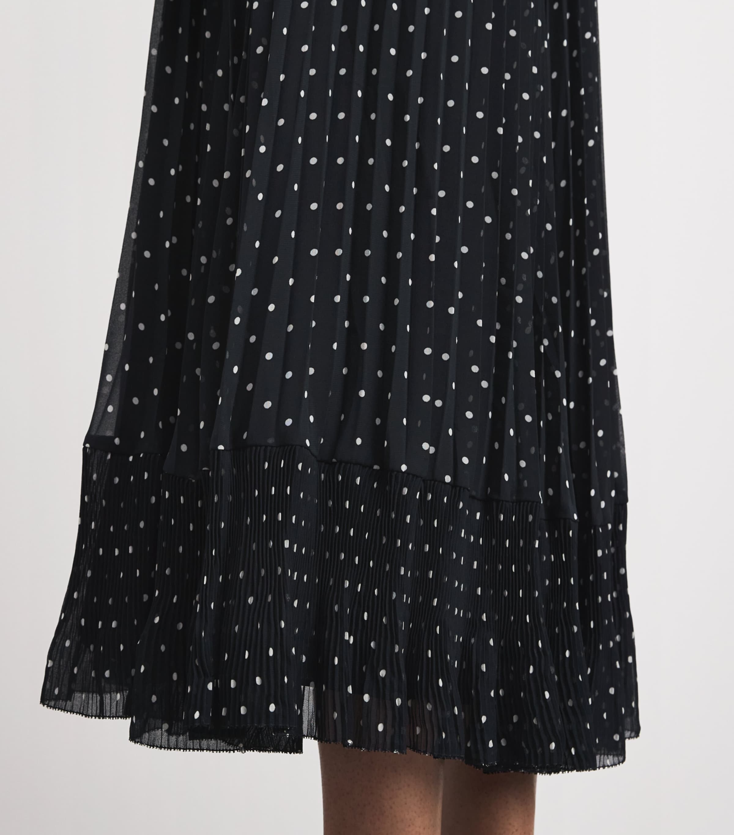 Self-Portrait Womens Polka Dot Midi Dress Grey Image 3
