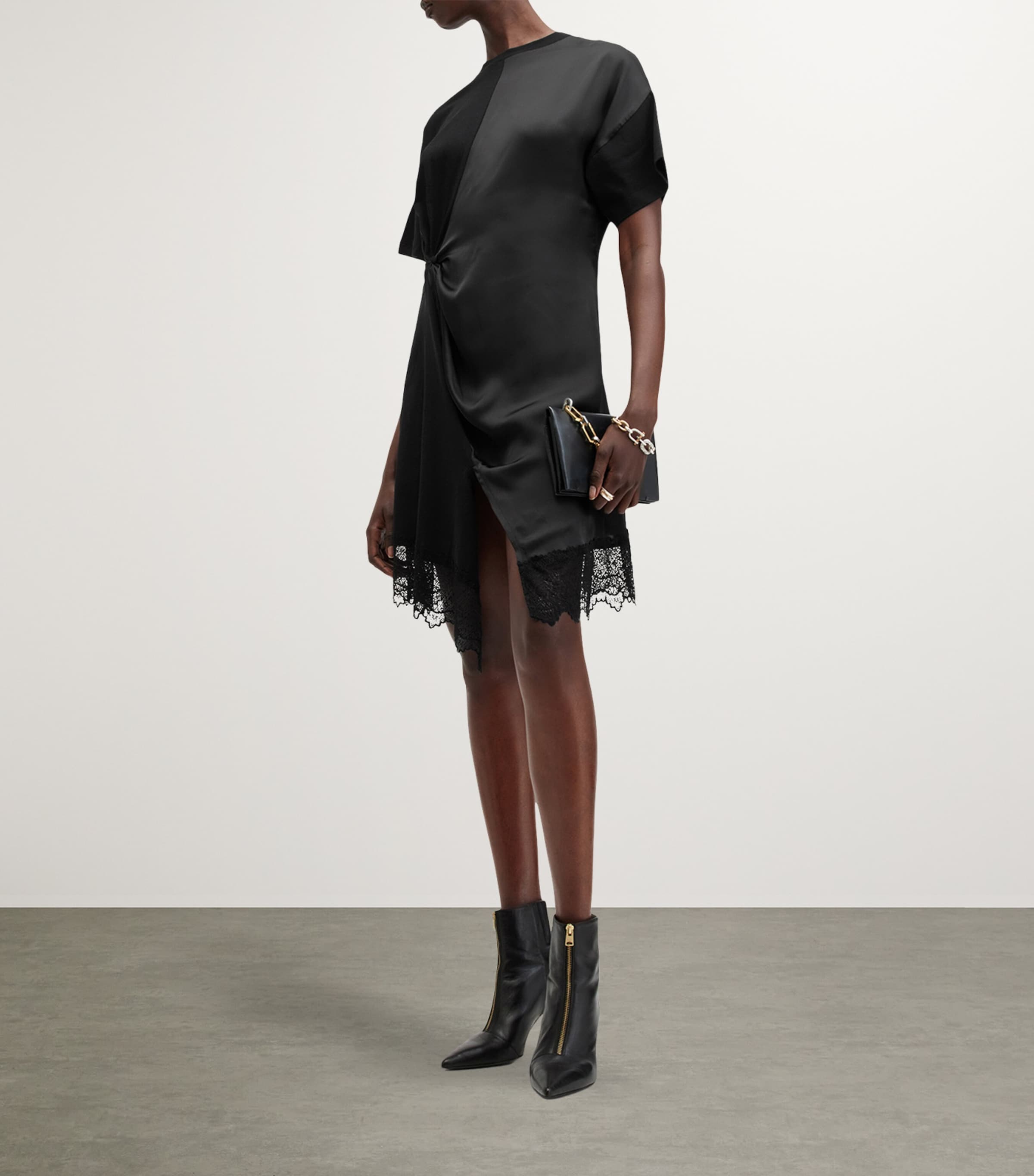 Lana Panelled Mini Dress BLACK Image 2