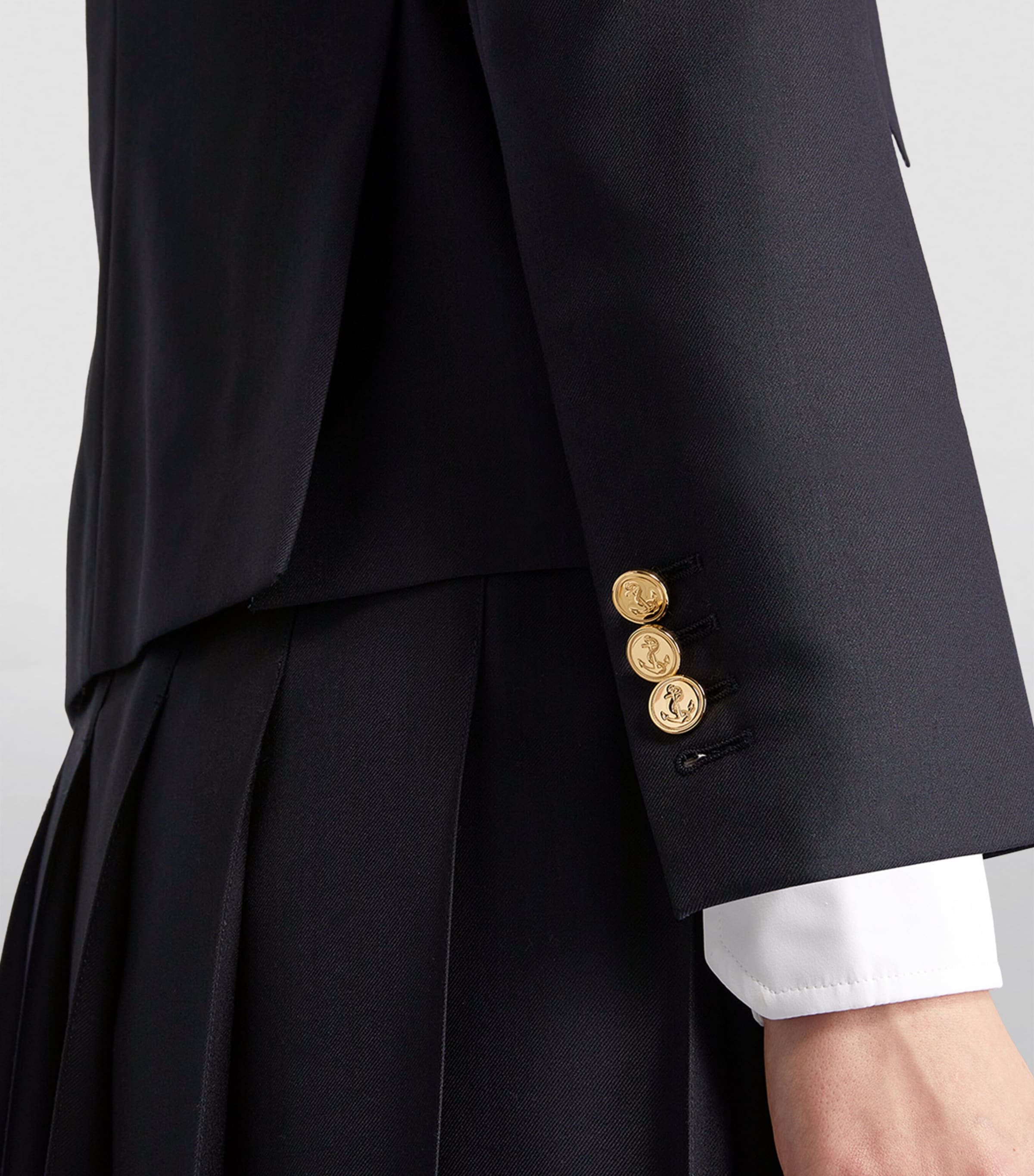 Wool High Armhole Sport Coat NAVY Image 5