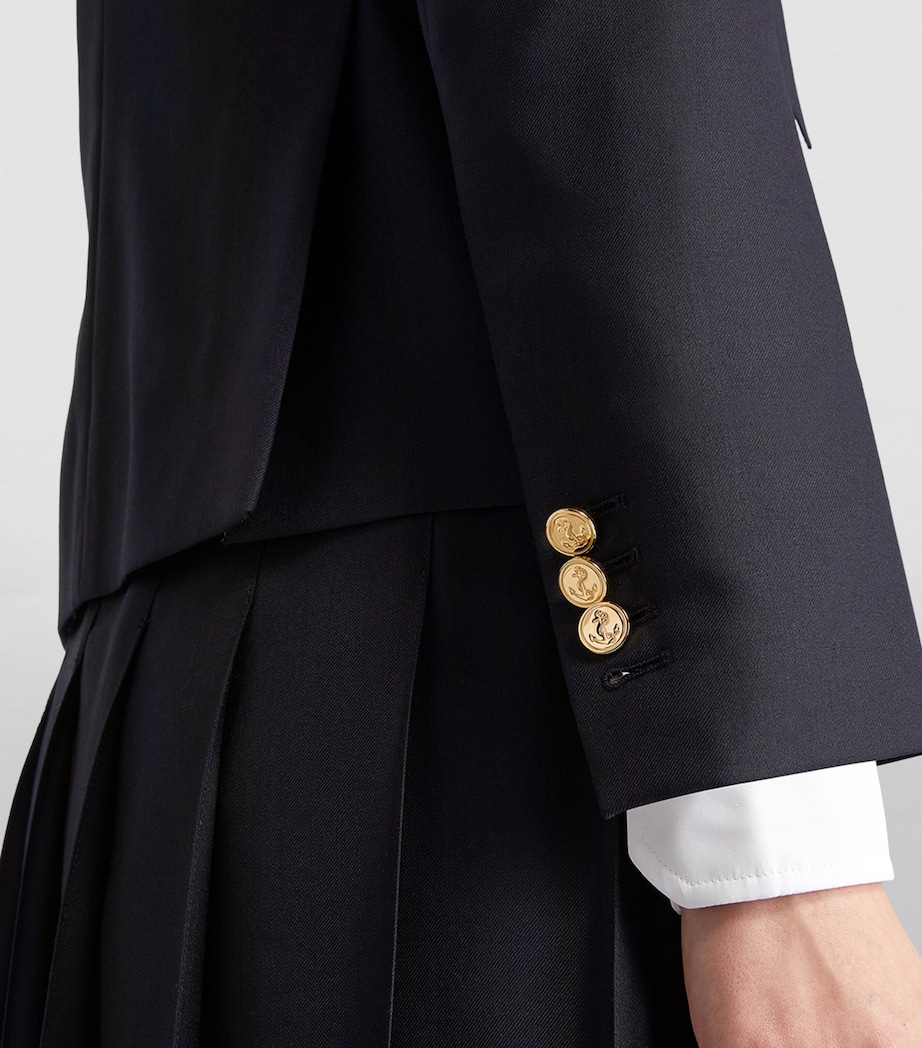 Wool High Armhole Sport Coat NAVY Image 5