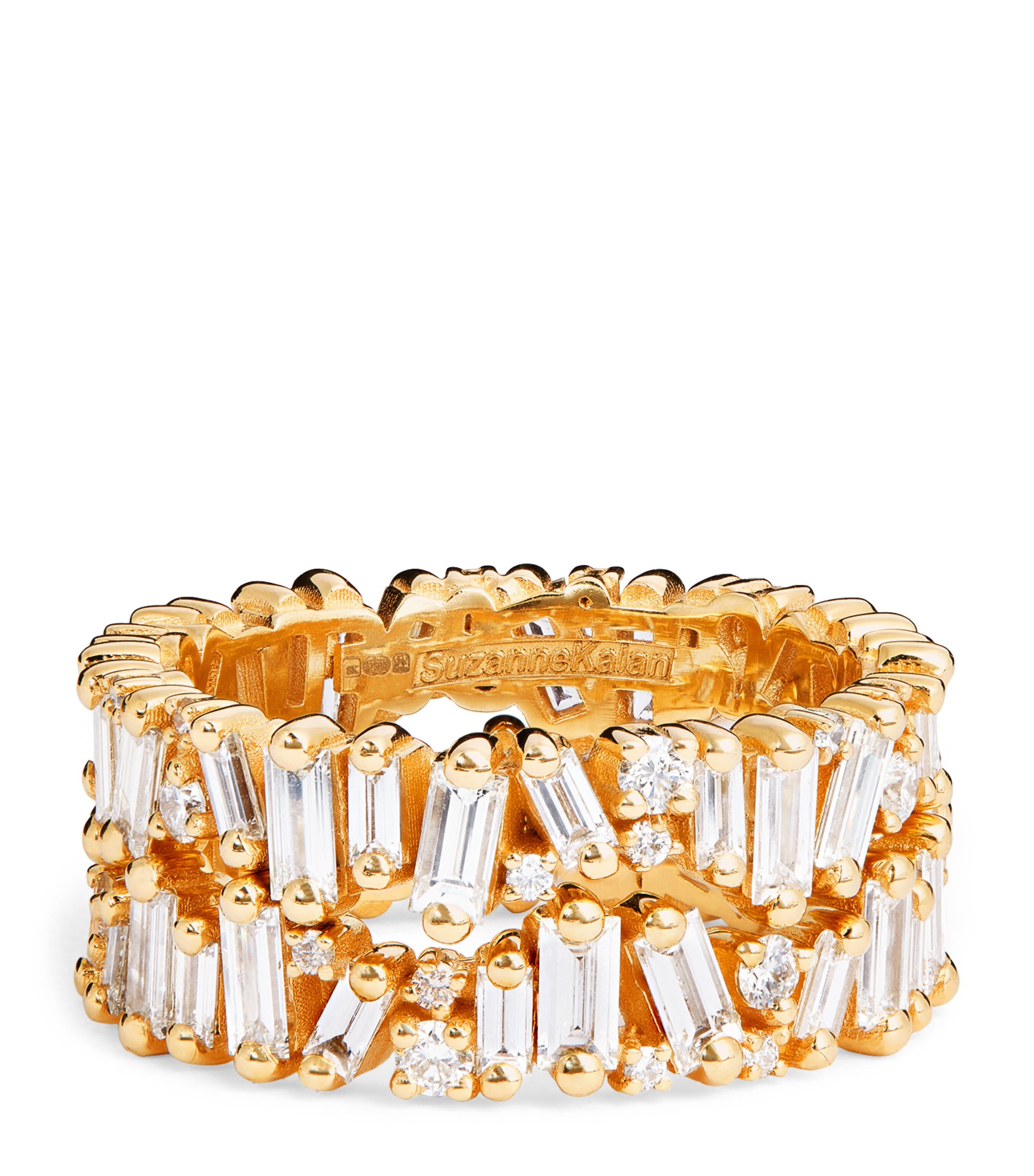 Suzanne Kalan Yellow Gold And Mixed Diamond Tech Ring Jackets In Gold