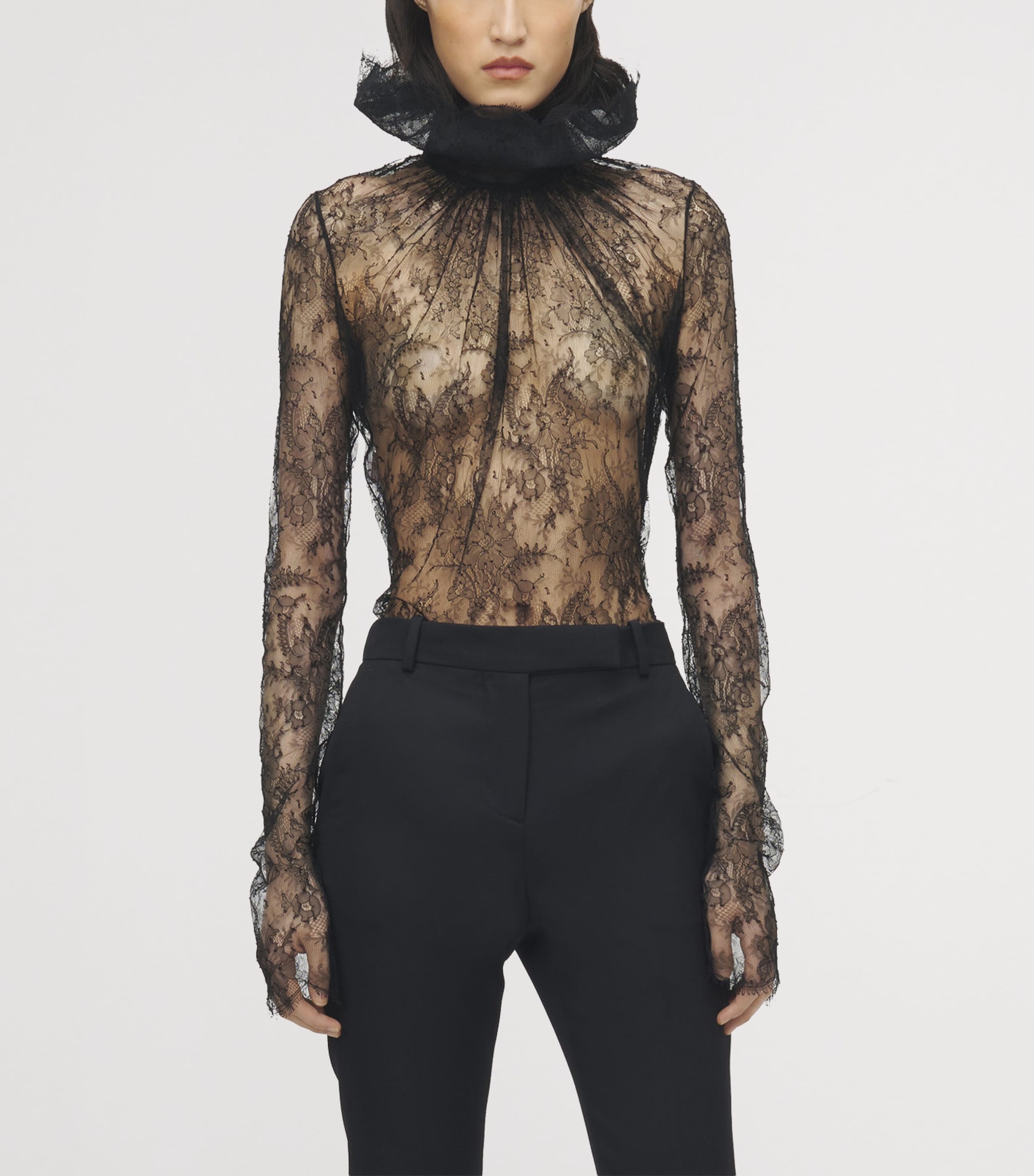 McQueen Womens Lace Long-Sleeve Top Image 5