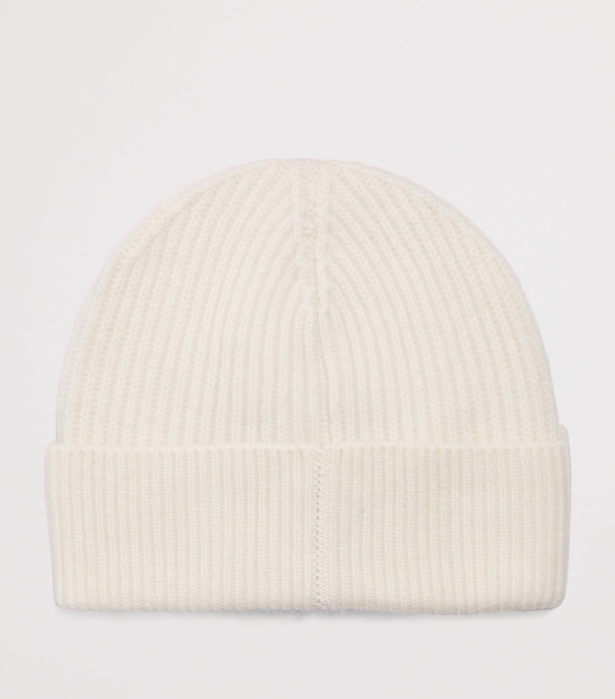 Wool Ribbed Beanie WHITE Image 2