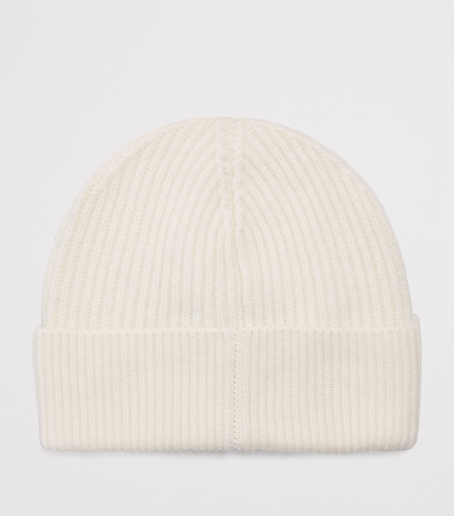 Wool Ribbed Beanie WHITE Image 2