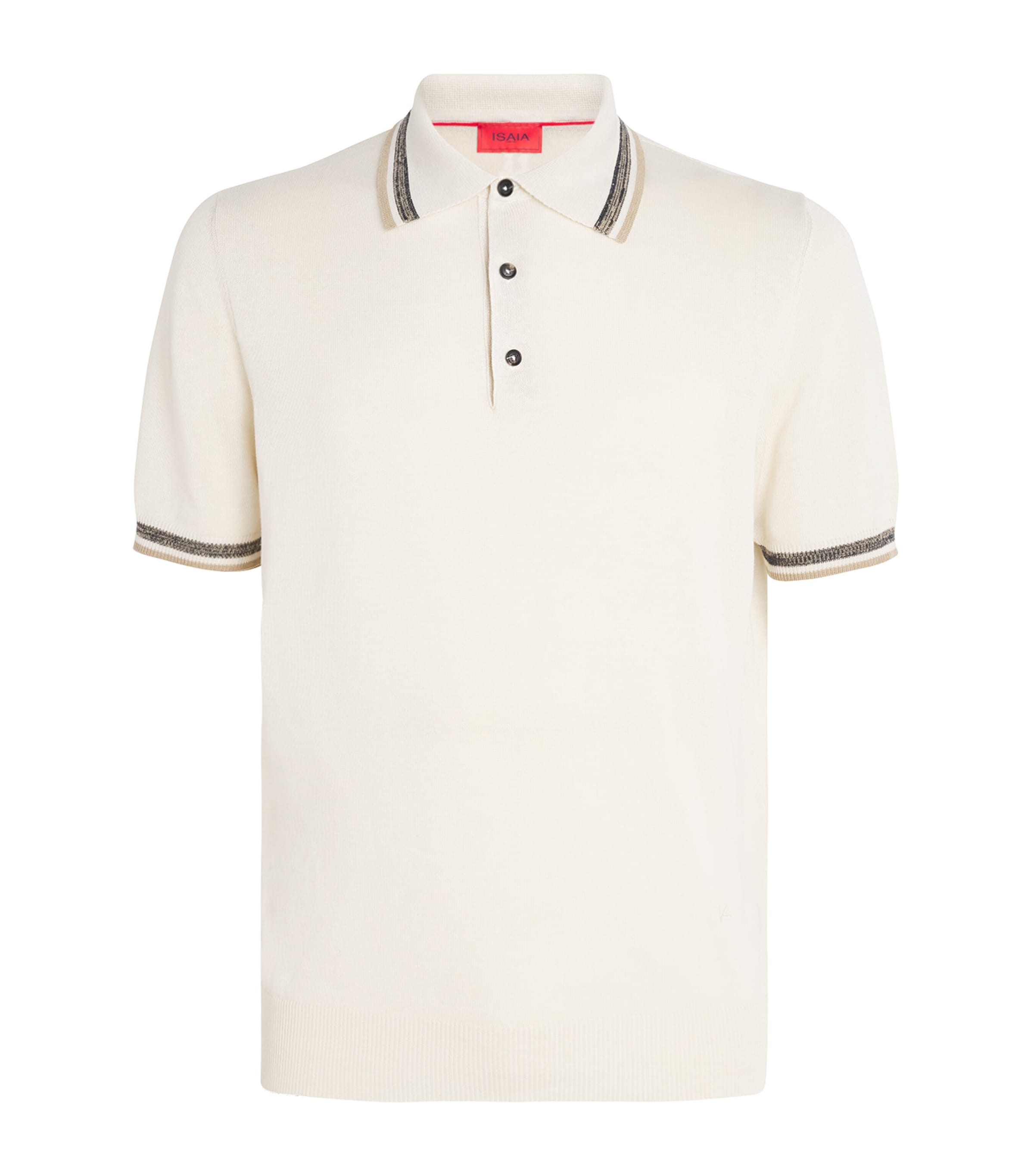 Isaia Silk-linen Polo Shirt In White