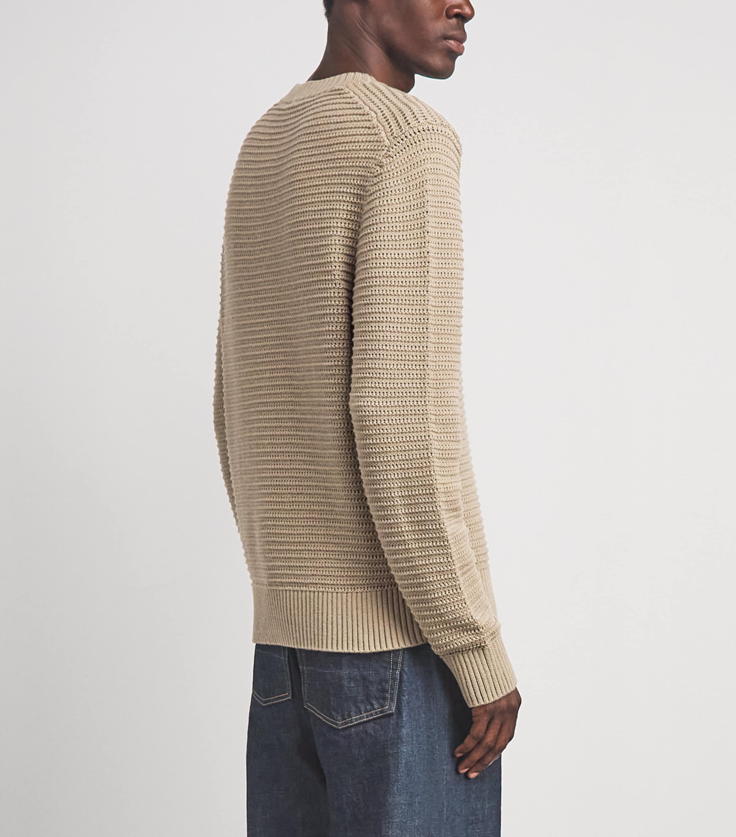 Vince Mens Cotton-Cashmere Waffle Knit Sweater Dk Pecan Image 5