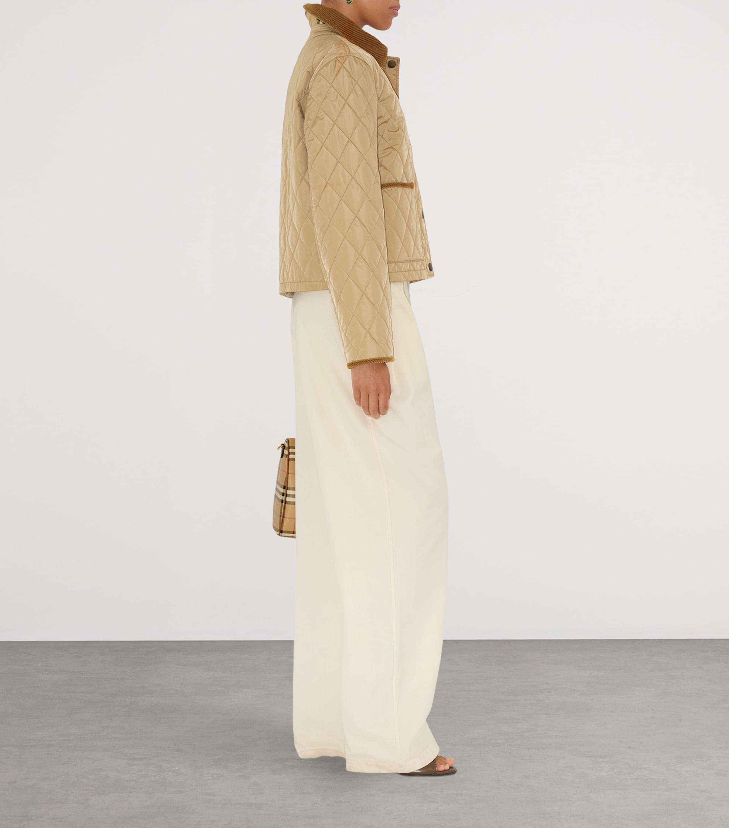 Quilted Field Jacket FLAX/SAND IP CHECK Image 3