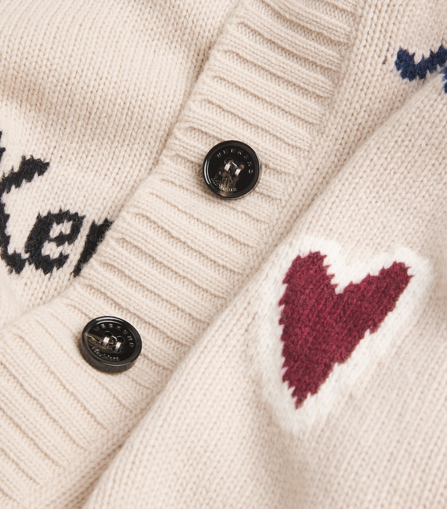 Virgin Wool Intarsia Cardigan ECRU Image 5