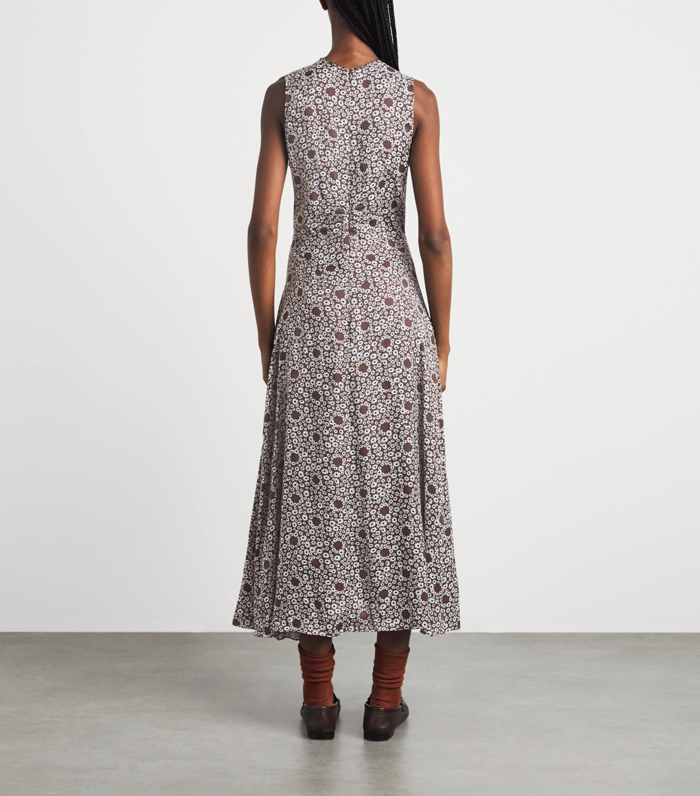 Sandro Paris Womens Printed Maxi Dress Brown Image 4