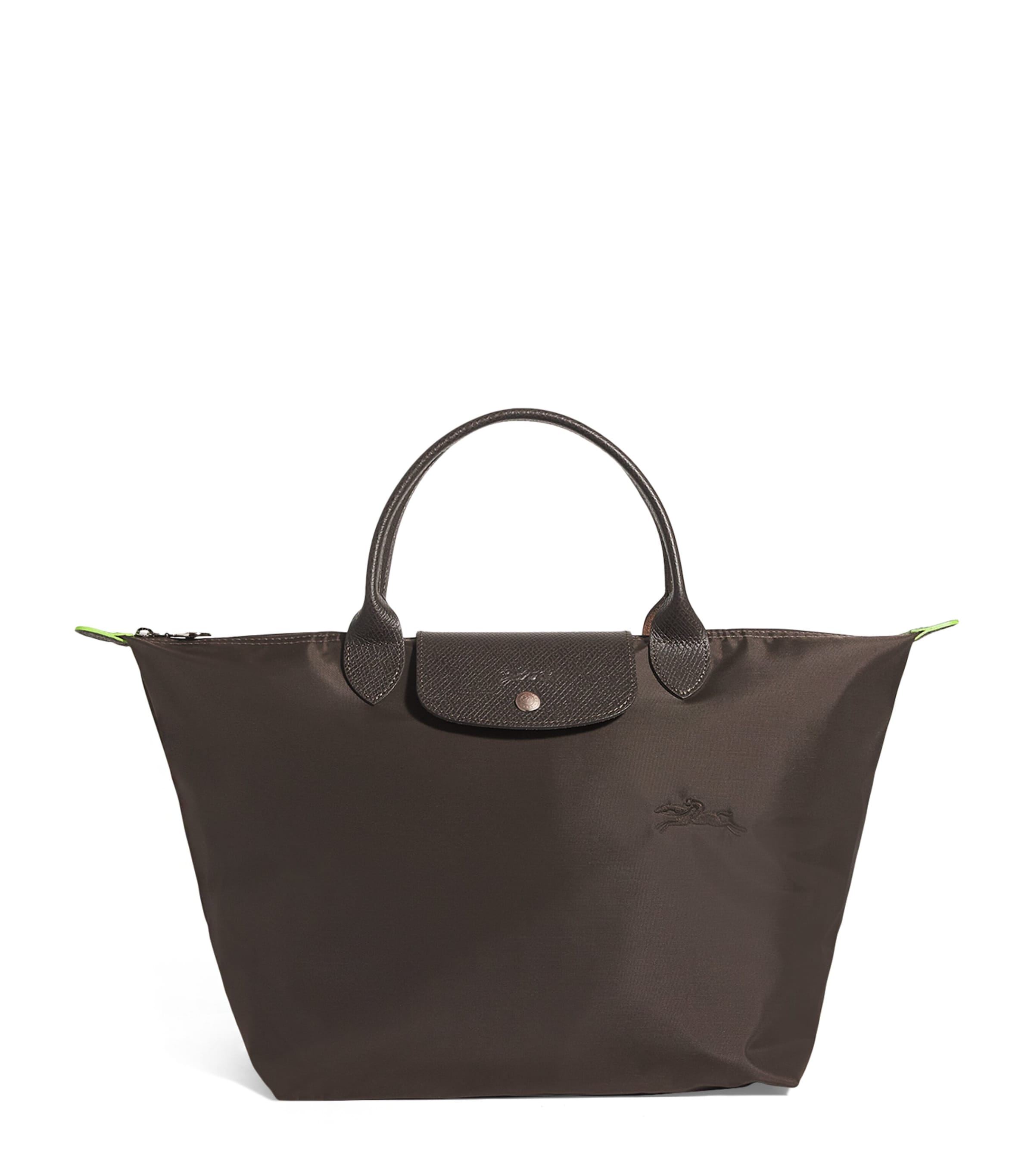 Longchamp Brown Medium Le Pliage Green Tote Bag Harrods UK