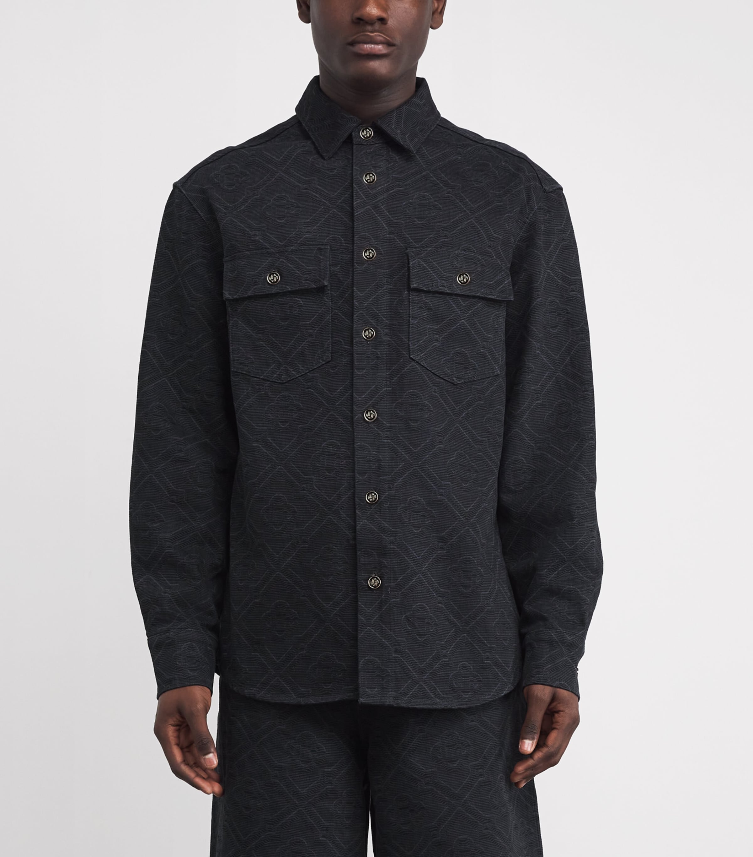 Denim Laser Monogram Shirt BLACK LASER Image 3