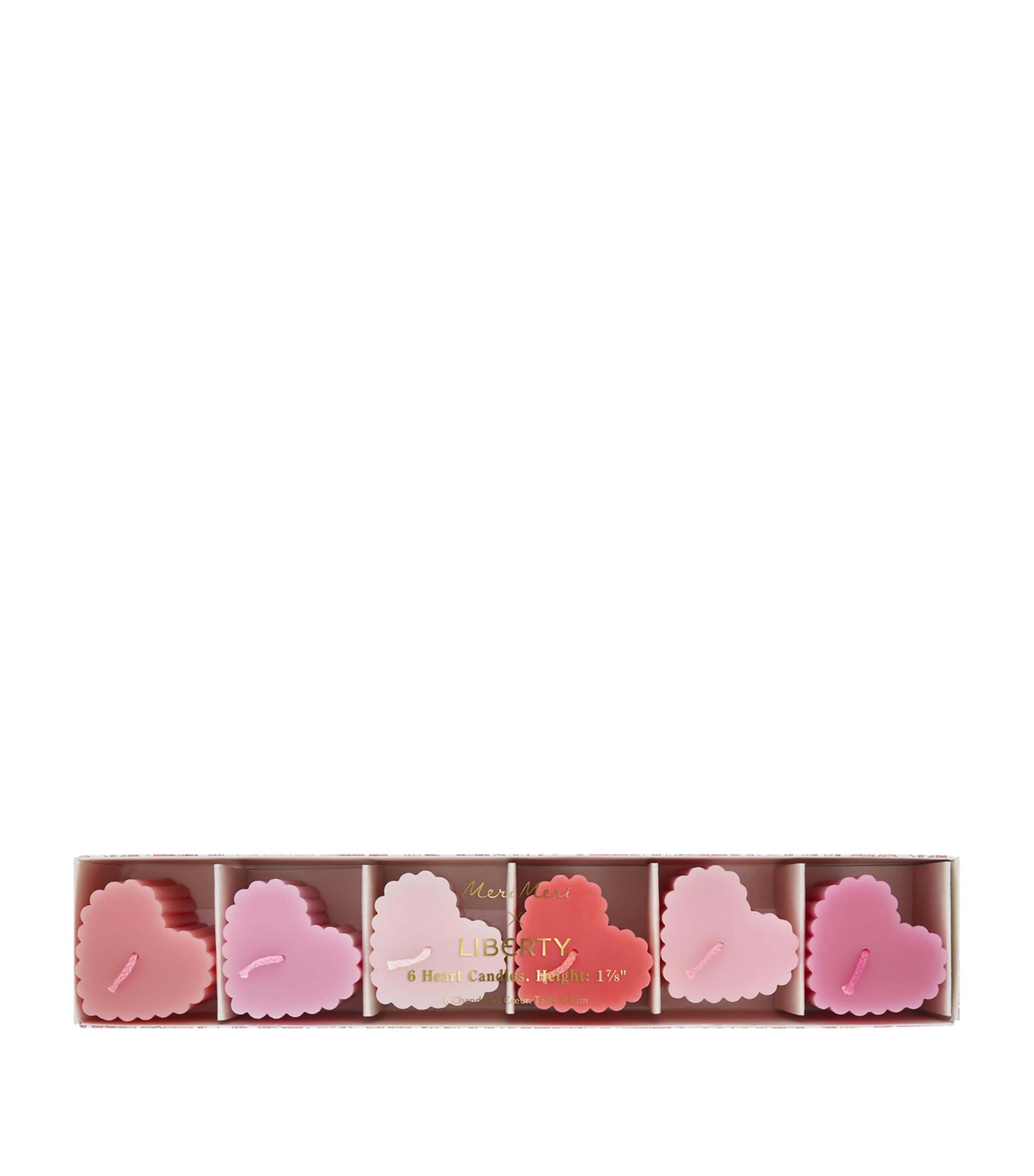 Meri Meri x Liberty Scalloped Heart Candles (Set of 6) Image 1