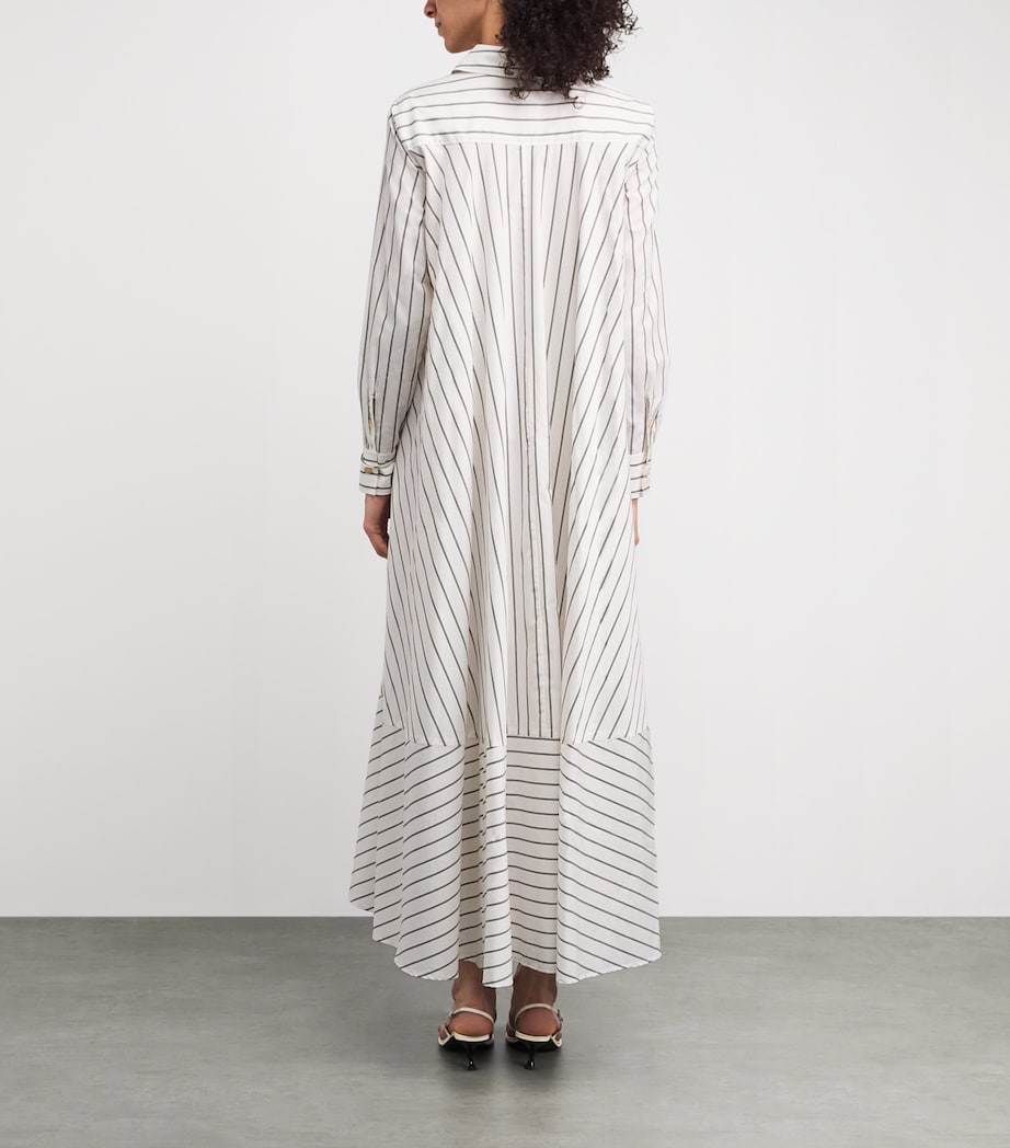 Palmer//Harding Womens Cotton Stripe Prosperity Midi Dress Brown Cttn Dbl Strip Image 4