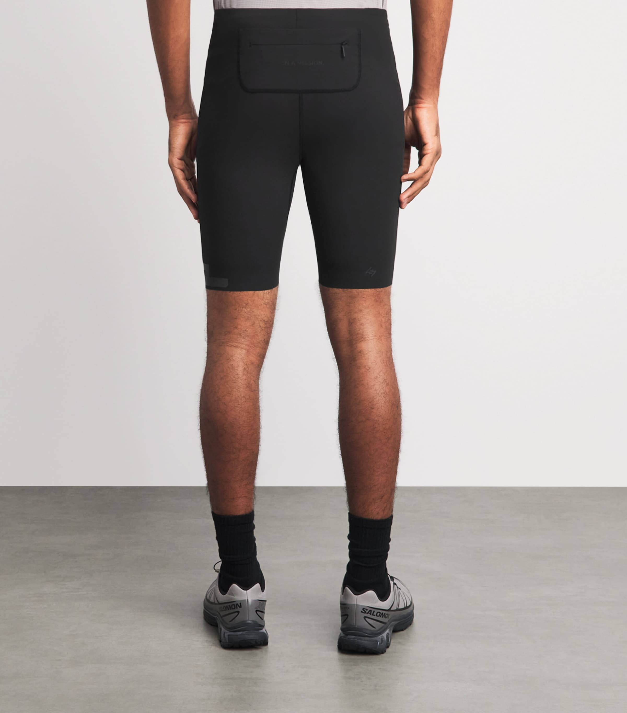 Represent 247 Mens 247 Ghost Half Tight Shorts Jet Black Image 5