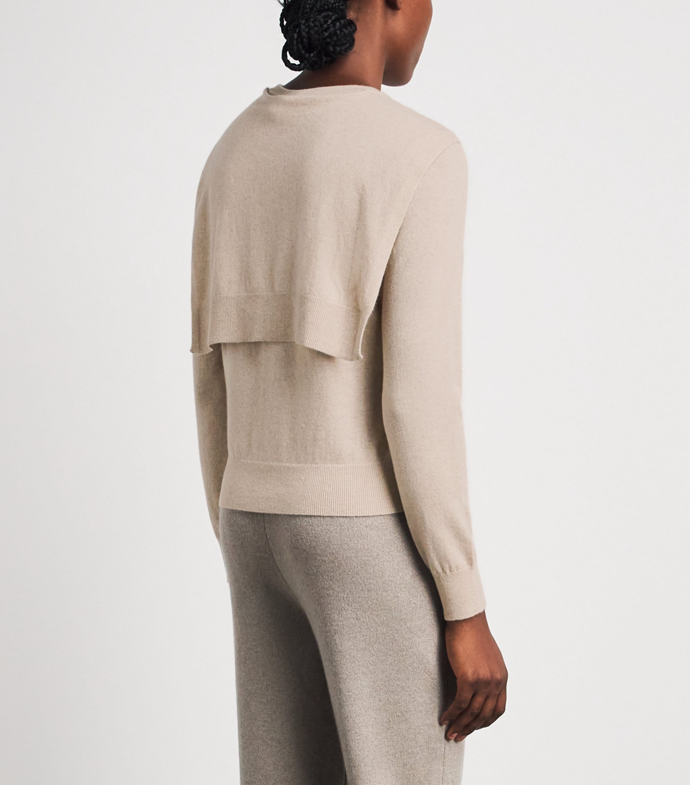 arch 4 Womens Cashmere Tie-Front Sonja Sweater Feather Image 5