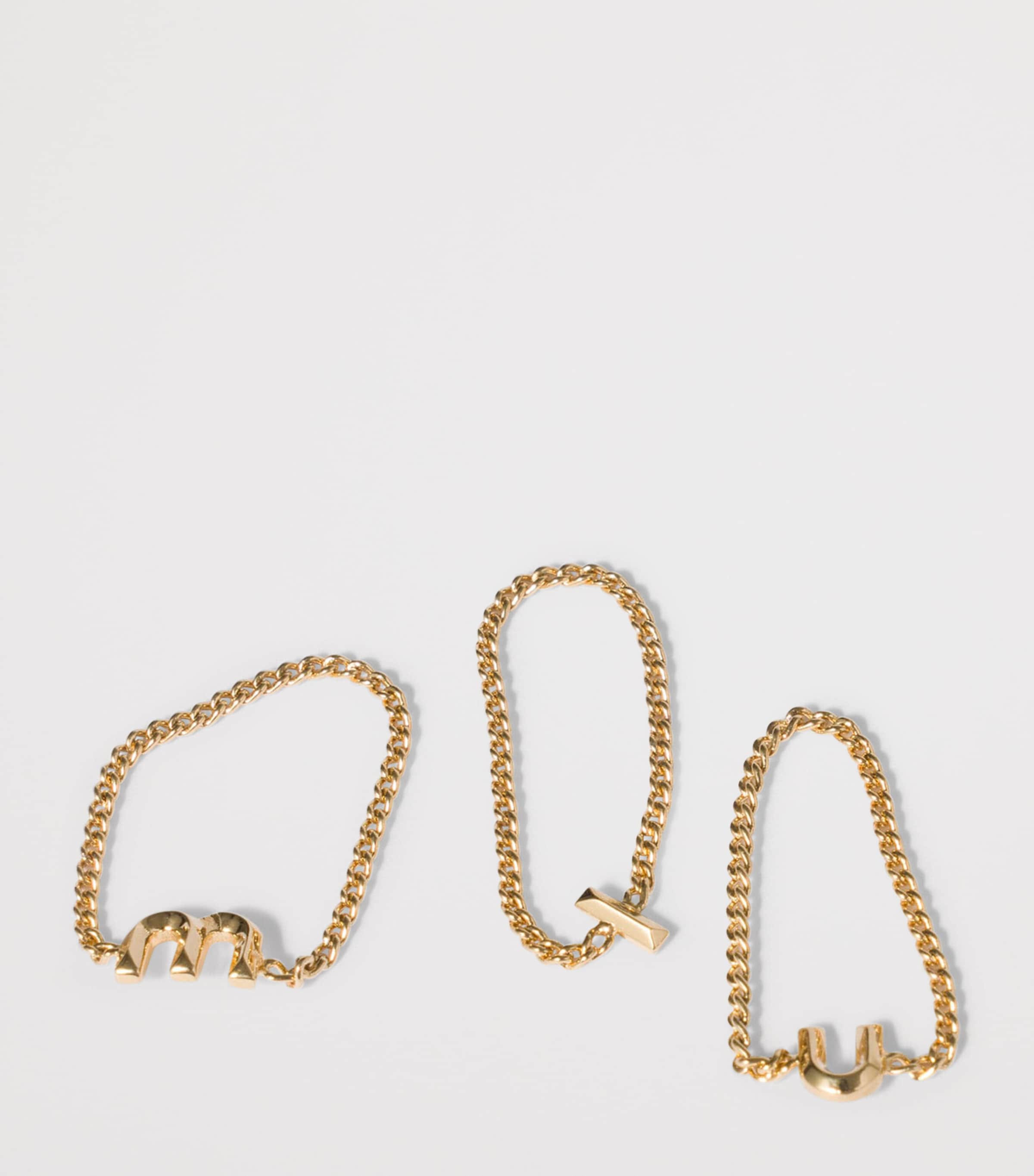 Miu Miu Metal Logo Ring Gold/silver Image 2