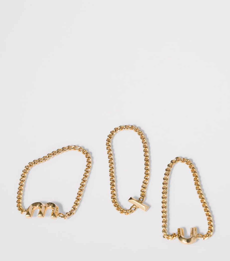 Miu Miu Metal Logo Ring Gold/silver Image 2