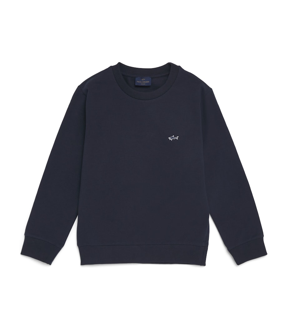 Paul & Shark Stretch-Cotton Shark Sweatshirt (8-14 Years) Blu Shark Image 1