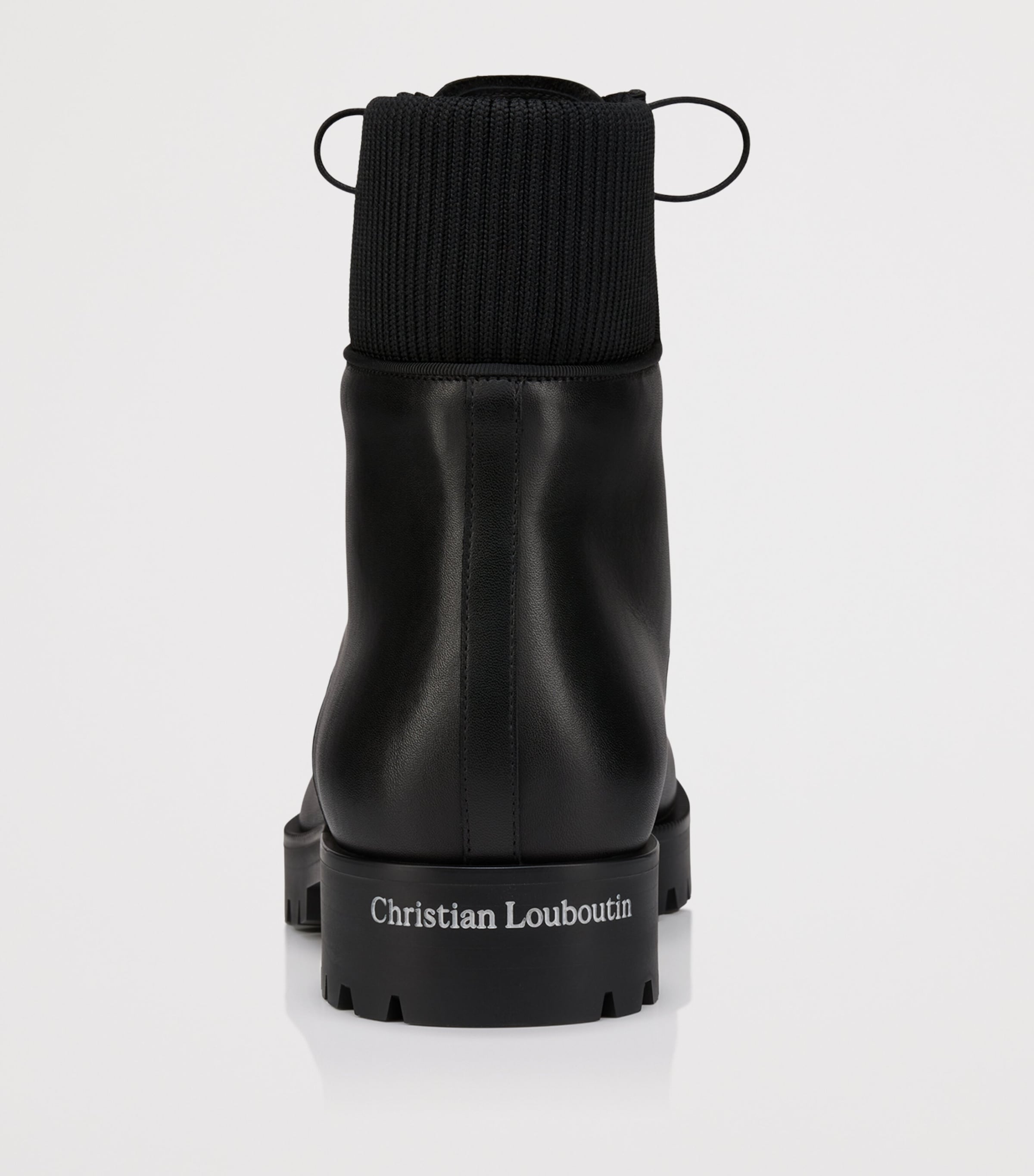 Christian Louboutin Black Trapman Leather Lace-Up Boots | Harrods US