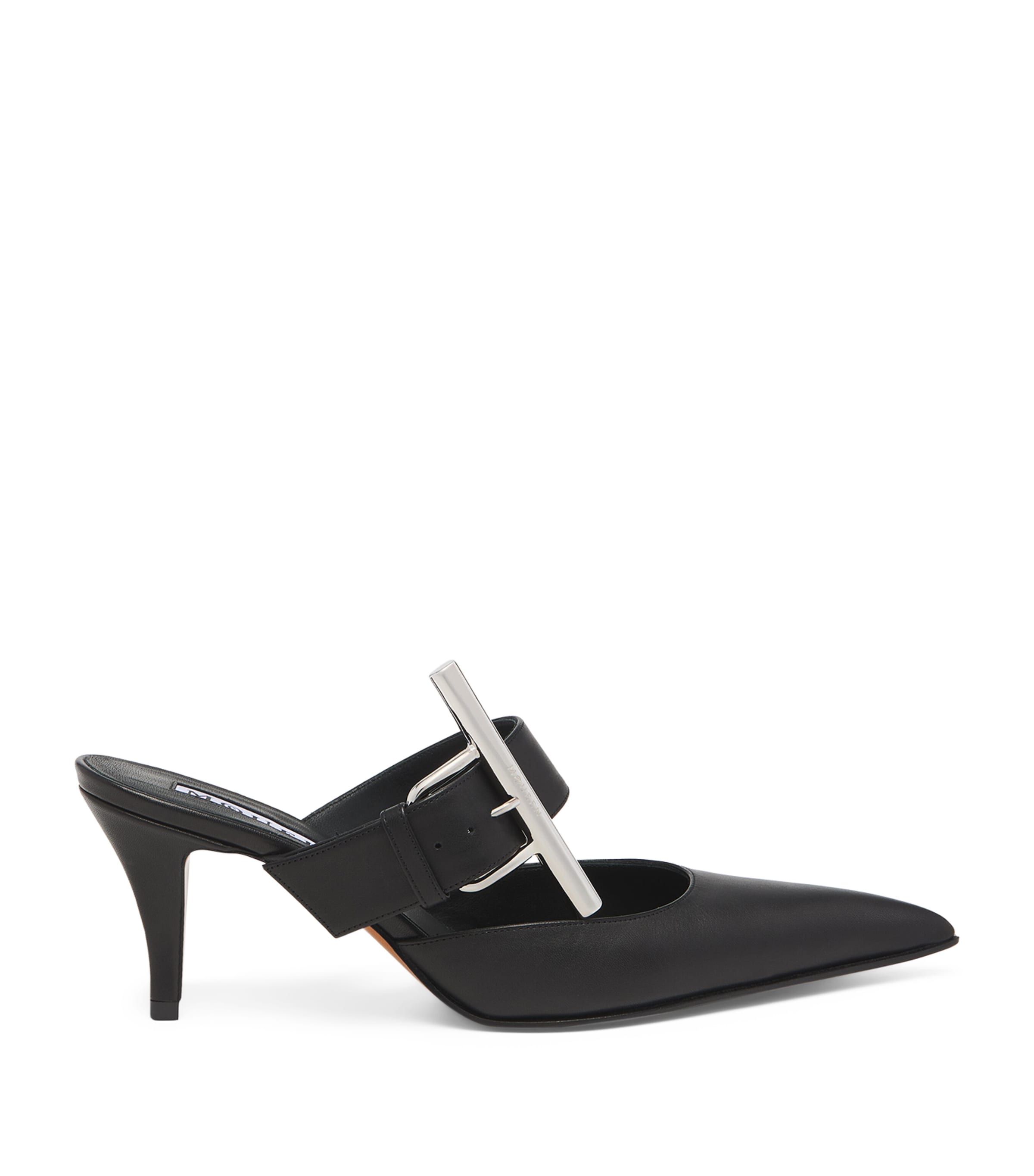 Alexander Mcqueen Leather Birdee Heeled Mules 70 In Black