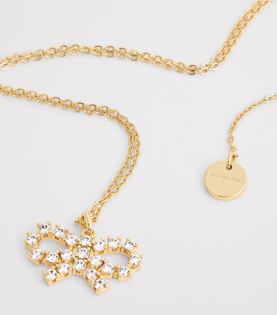 Embellished Bow Necklace GOLD Image 4