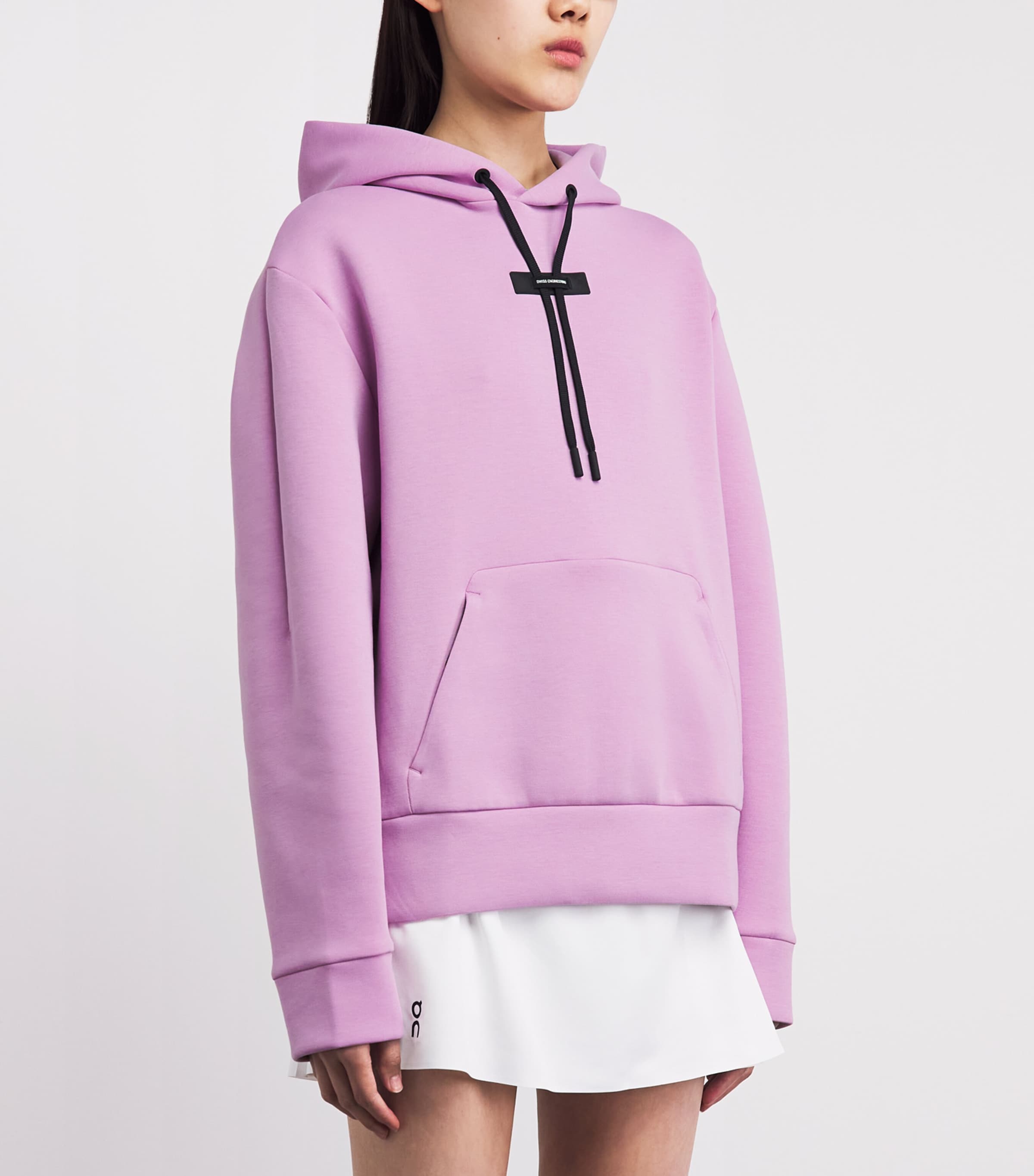 On Womens Cotton-Blend Focus Tech Hoodie Pink Image 4