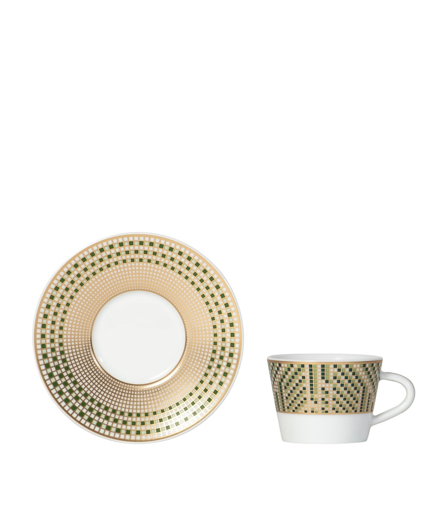 Porcelain Augusta Espresso Cup and Saucer OR ET VERT Image 1