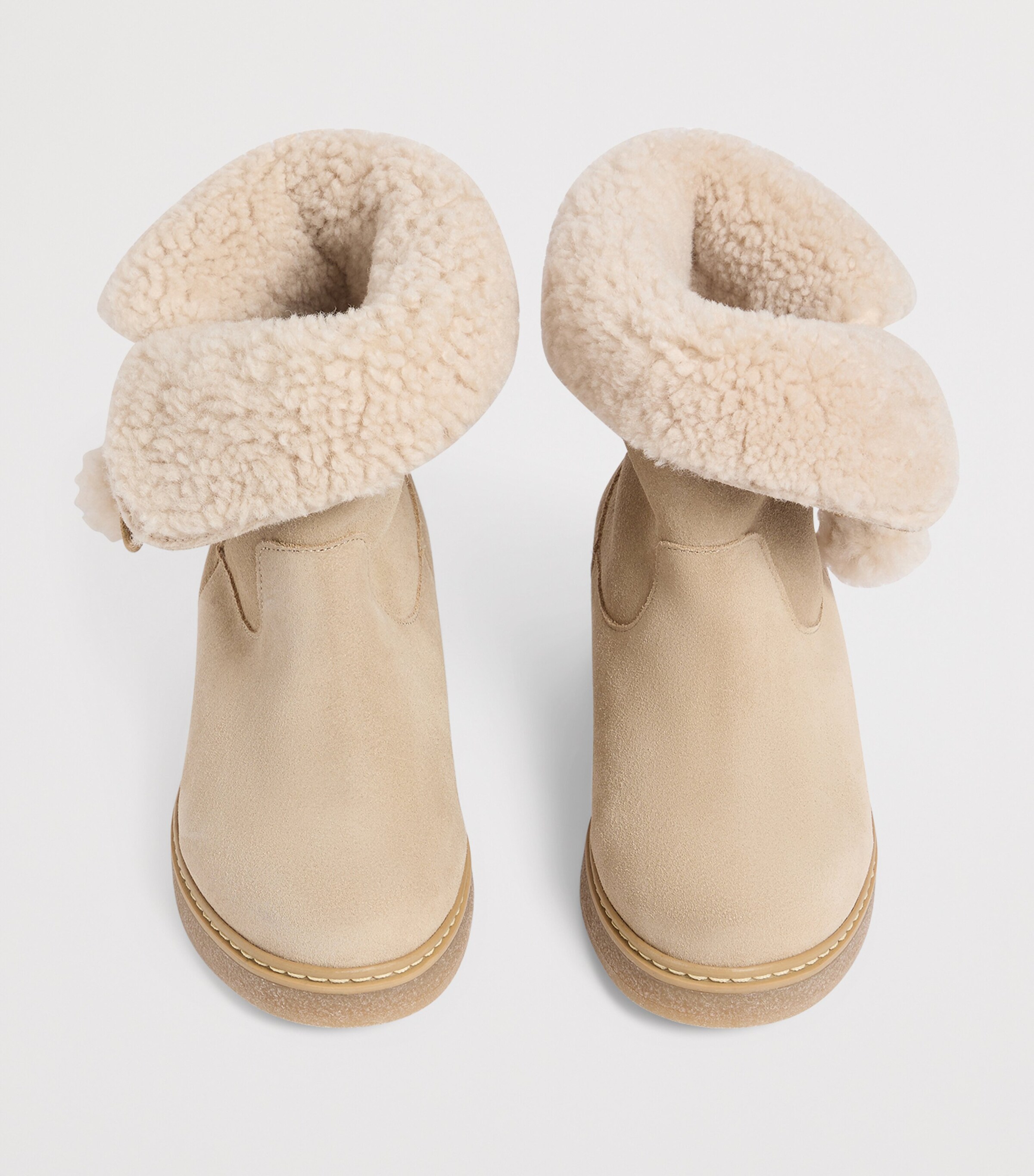 Suede Fleece-Lined Julienne Boots BEIGE Image 4