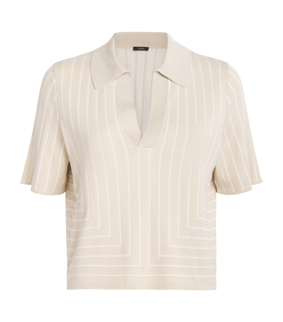 Silk-Cotton-Blend Geometric Jacquard Polo Shirt AFFOGATO/IVORY Image 1
