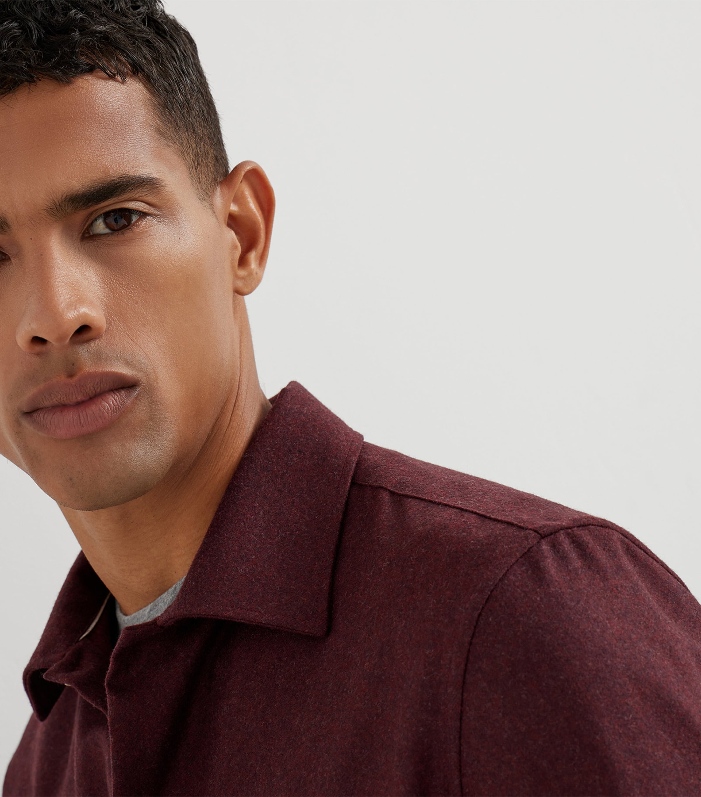 Virgin Wool Flannel Shirt C544 Image 6