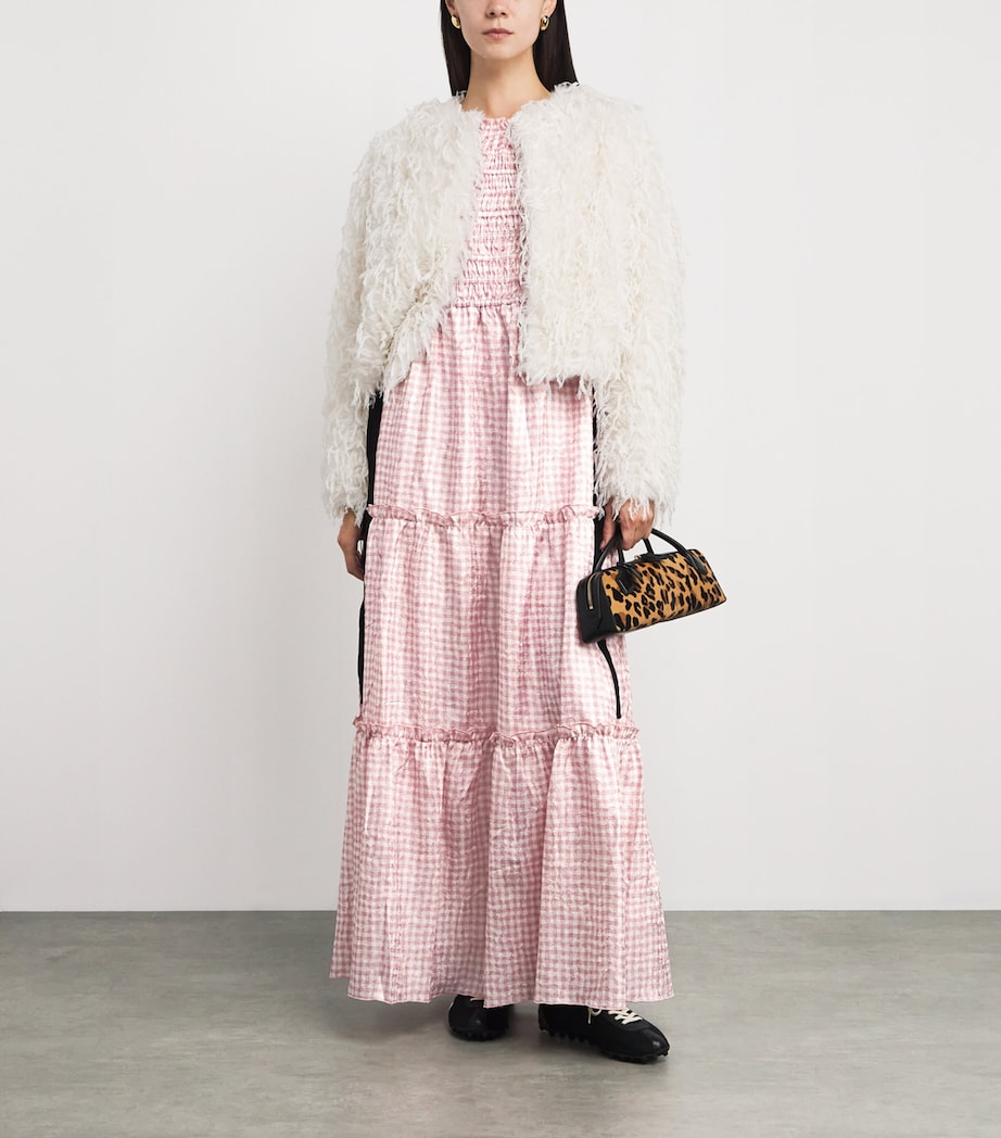 Smocked Check Maxi Dress 038 BLEACHED MAUVE Image 2