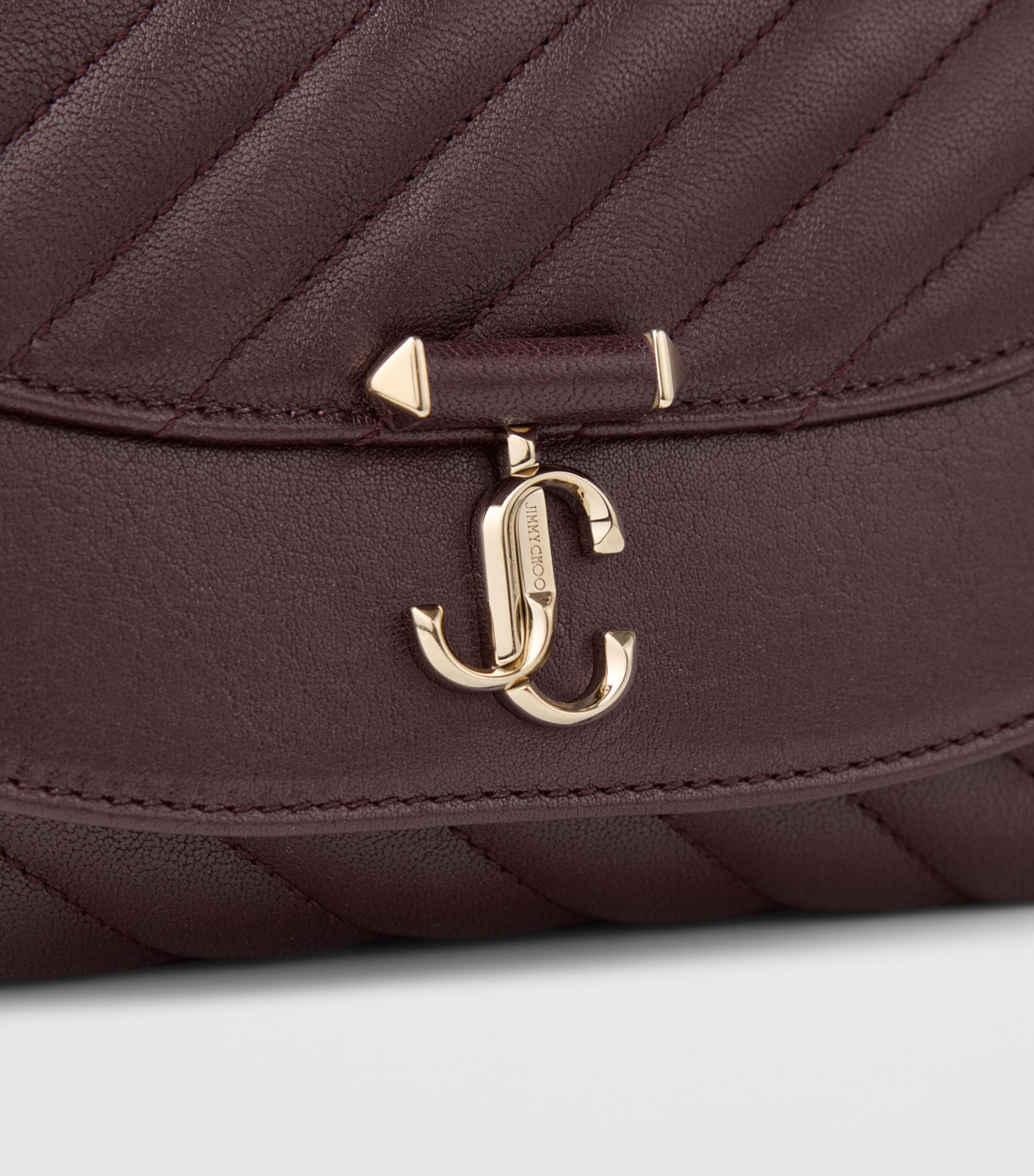 Medium Quilted Leather Curve Cross-Body Bag DEEP MERLOT/SHINY GO Image 6